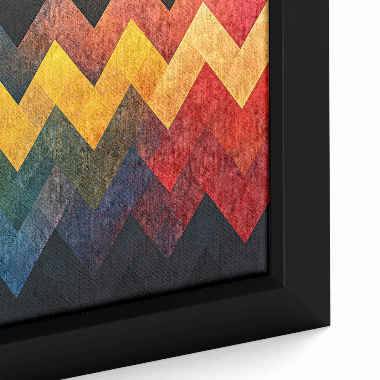Geometric Abstract Art Prints – Multicolor Chevron Wall Design