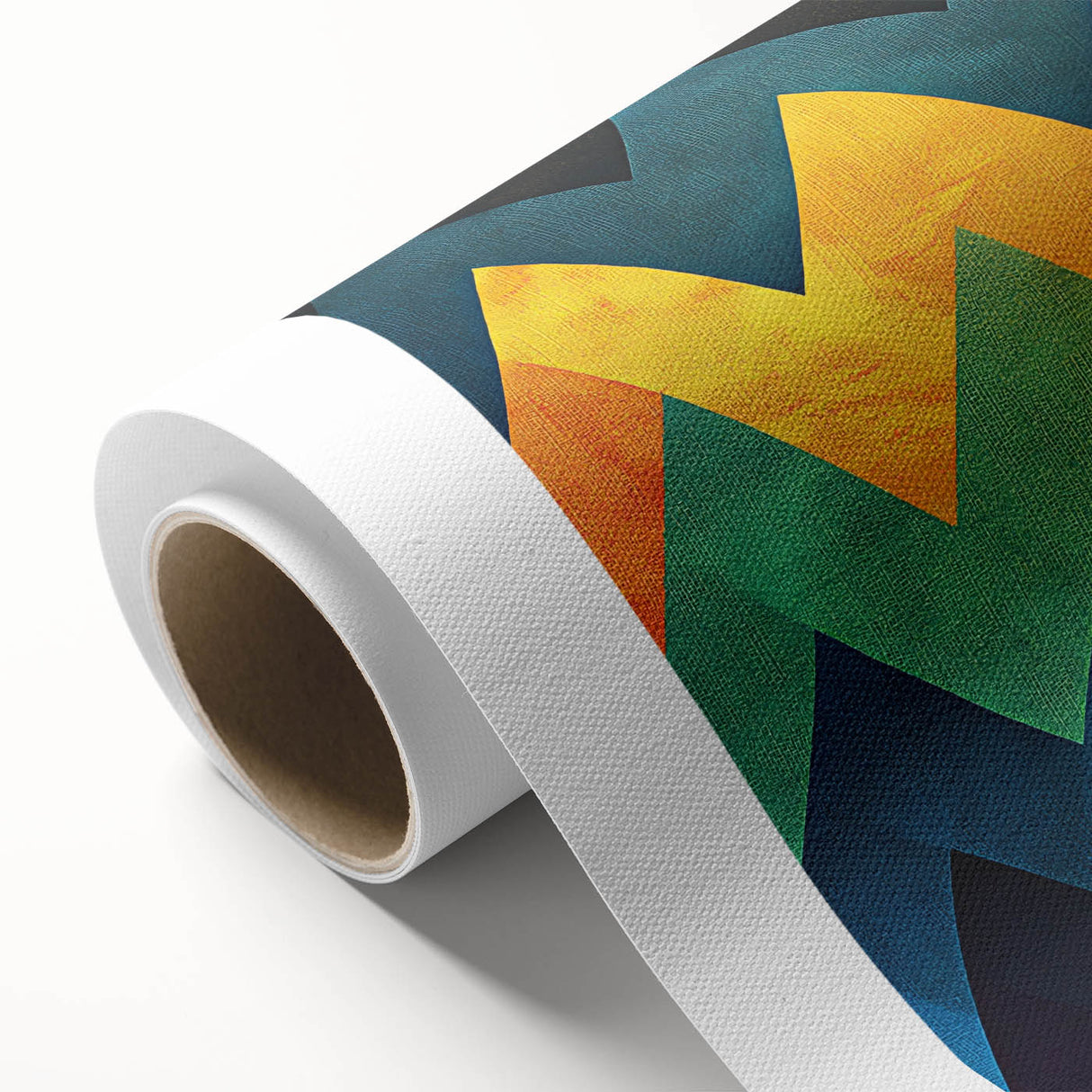 Geometric Abstract Art Prints – Multicolor Chevron Wall Design