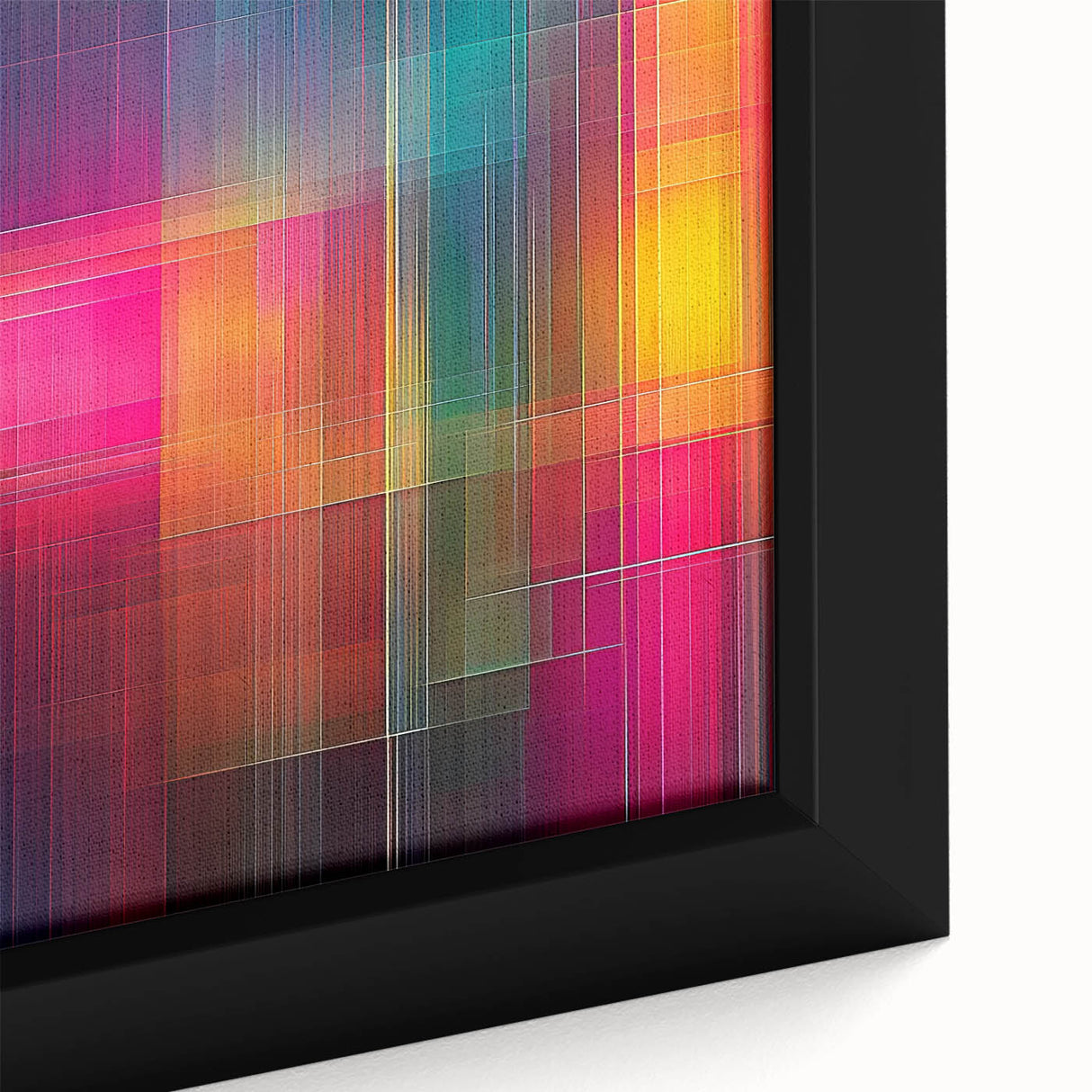 Modern Abstract Canvas Prints – Color Grid Linework Composition