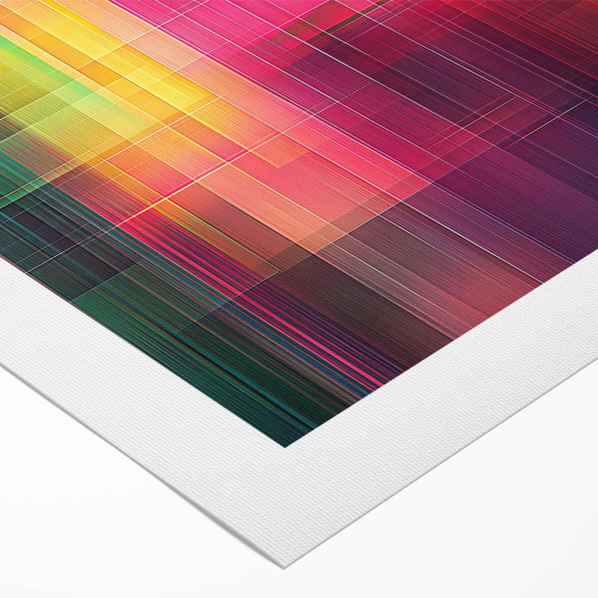 Modern Abstract Canvas Prints – Color Grid Linework Composition