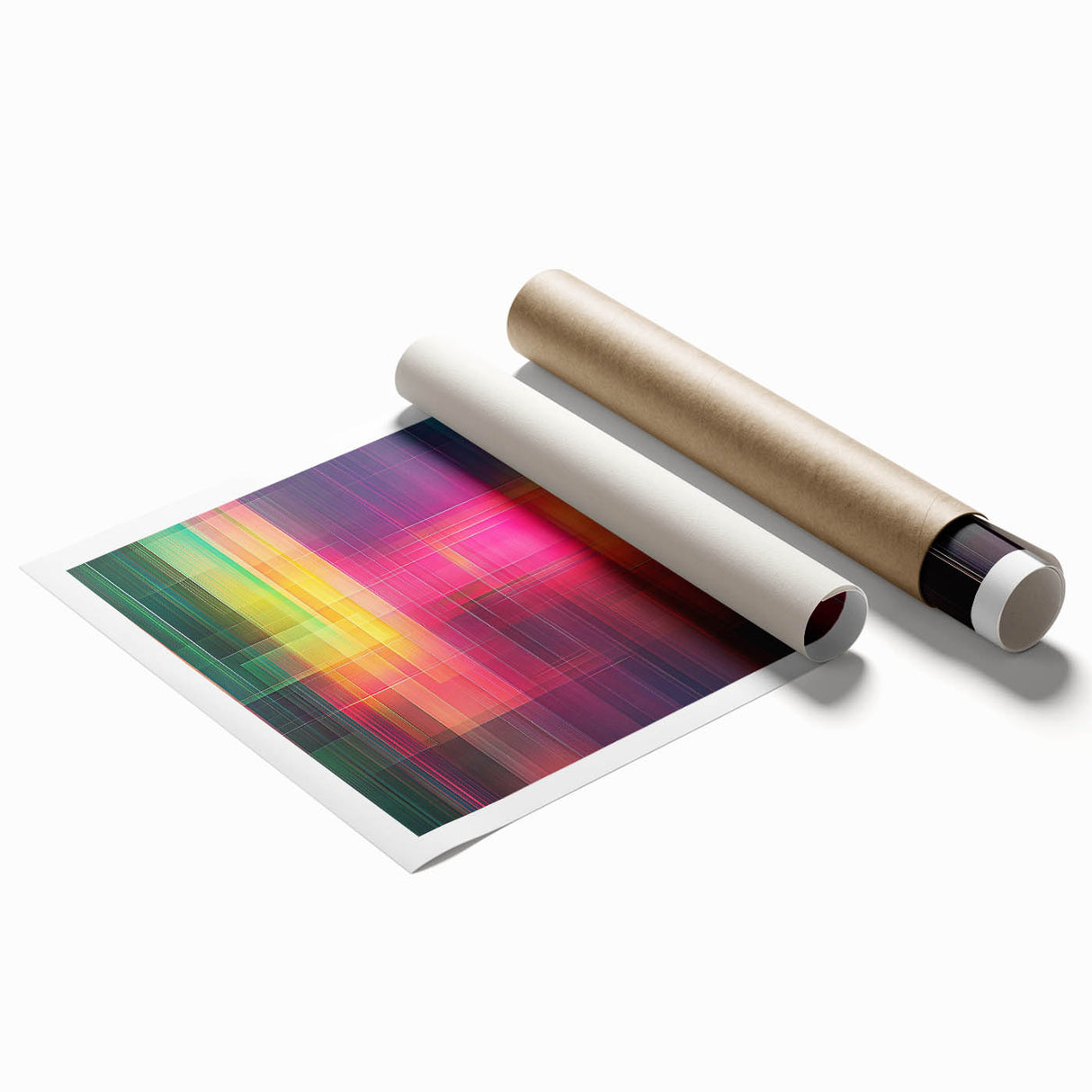 Modern Abstract Canvas Prints – Color Grid Linework Composition