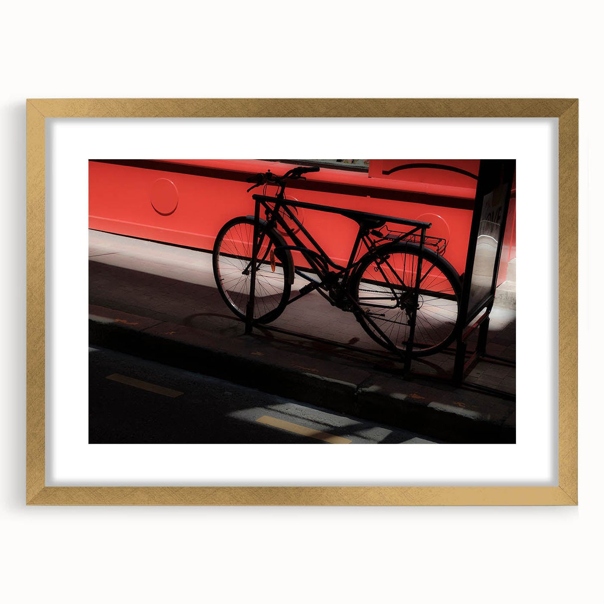 Bicycle in Shadows - Fine Art Photography Metal Prints