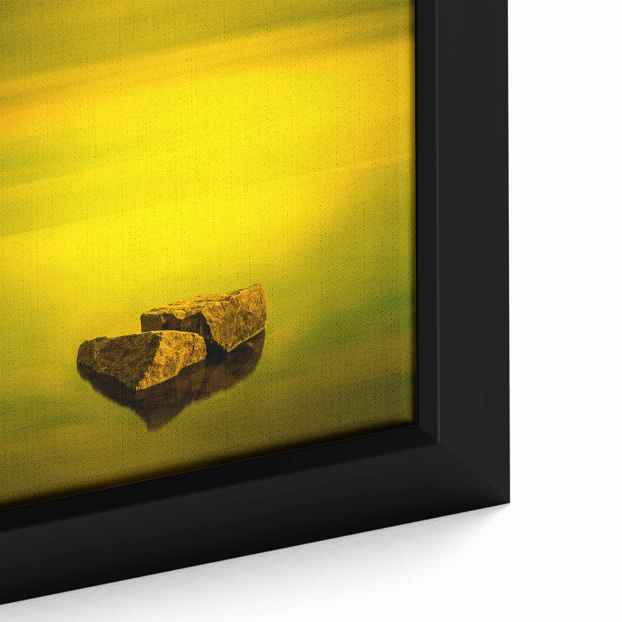 Minimalist Mountain Wall Art – Bold Yellow Rock Horizon Print