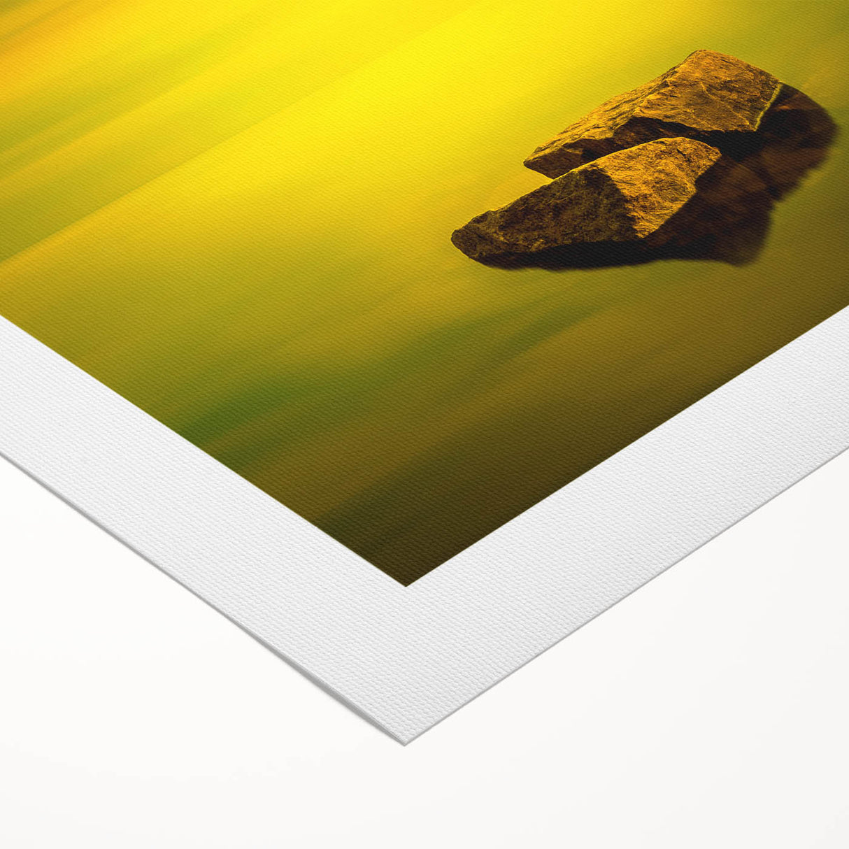 Minimalist Mountain Wall Art – Bold Yellow Rock Horizon Print