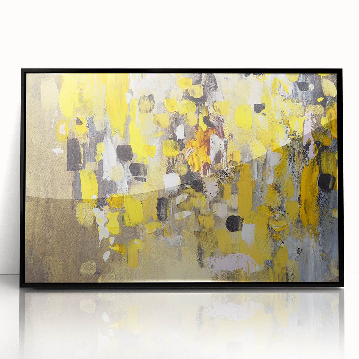 Bold Yellow Moody Modern Wall Art – Abstract Canvas for Vibrant Spaces