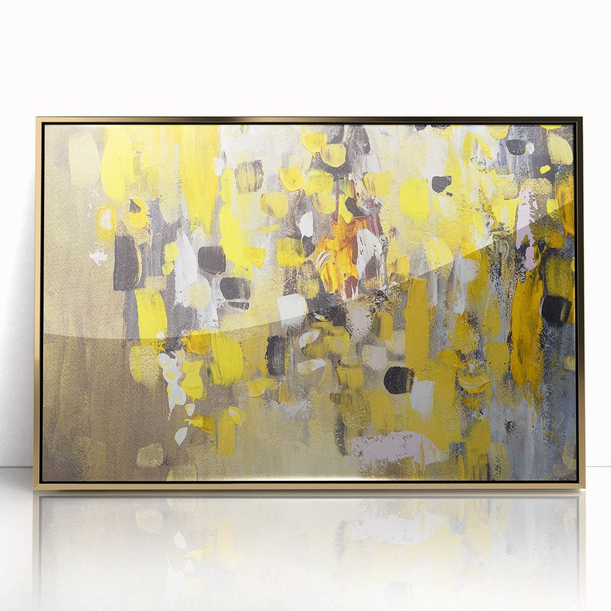 Bold Yellow Moody Modern Wall Art – Abstract Canvas for Vibrant Spaces