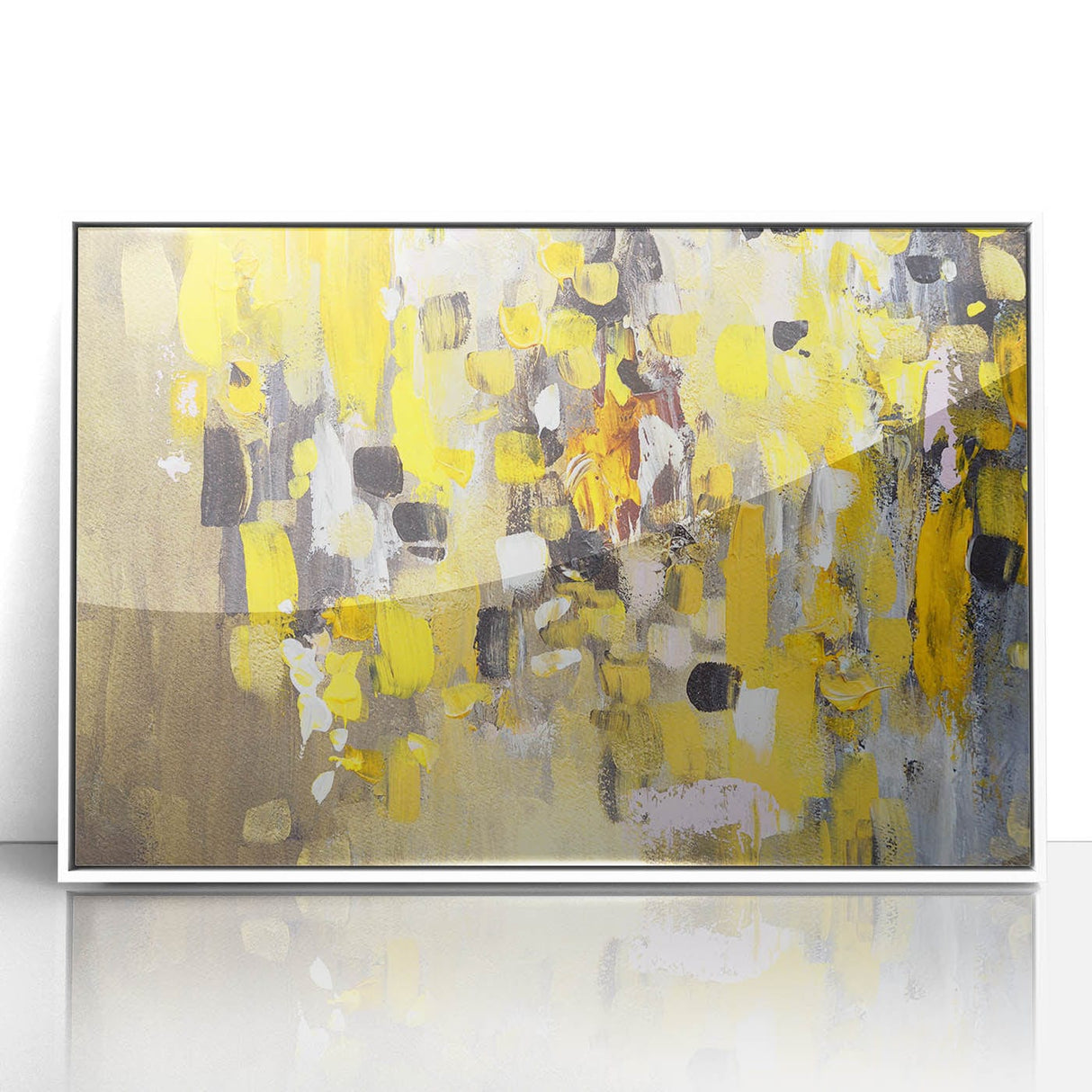 Bold Yellow Moody Modern Wall Art – Abstract Canvas for Vibrant Spaces