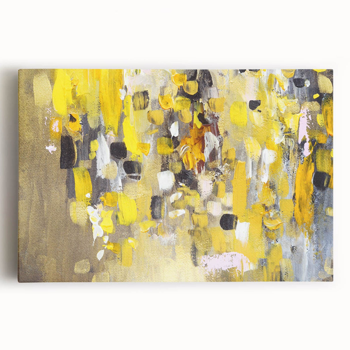 Bold Yellow Moody Modern Wall Art – Abstract Canvas for Vibrant Spaces