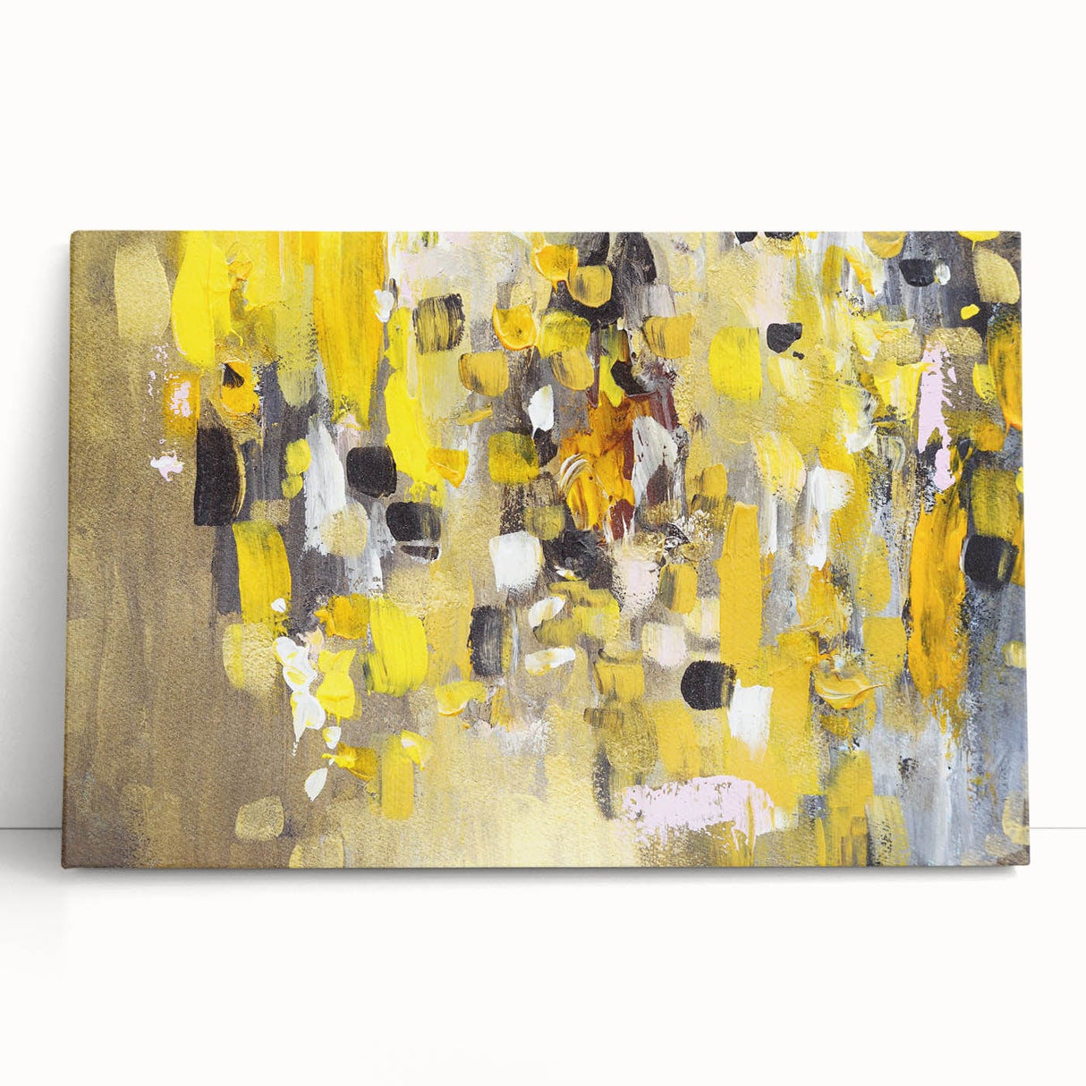 Bold Yellow Moody Modern Wall Art – Abstract Canvas for Vibrant Spaces