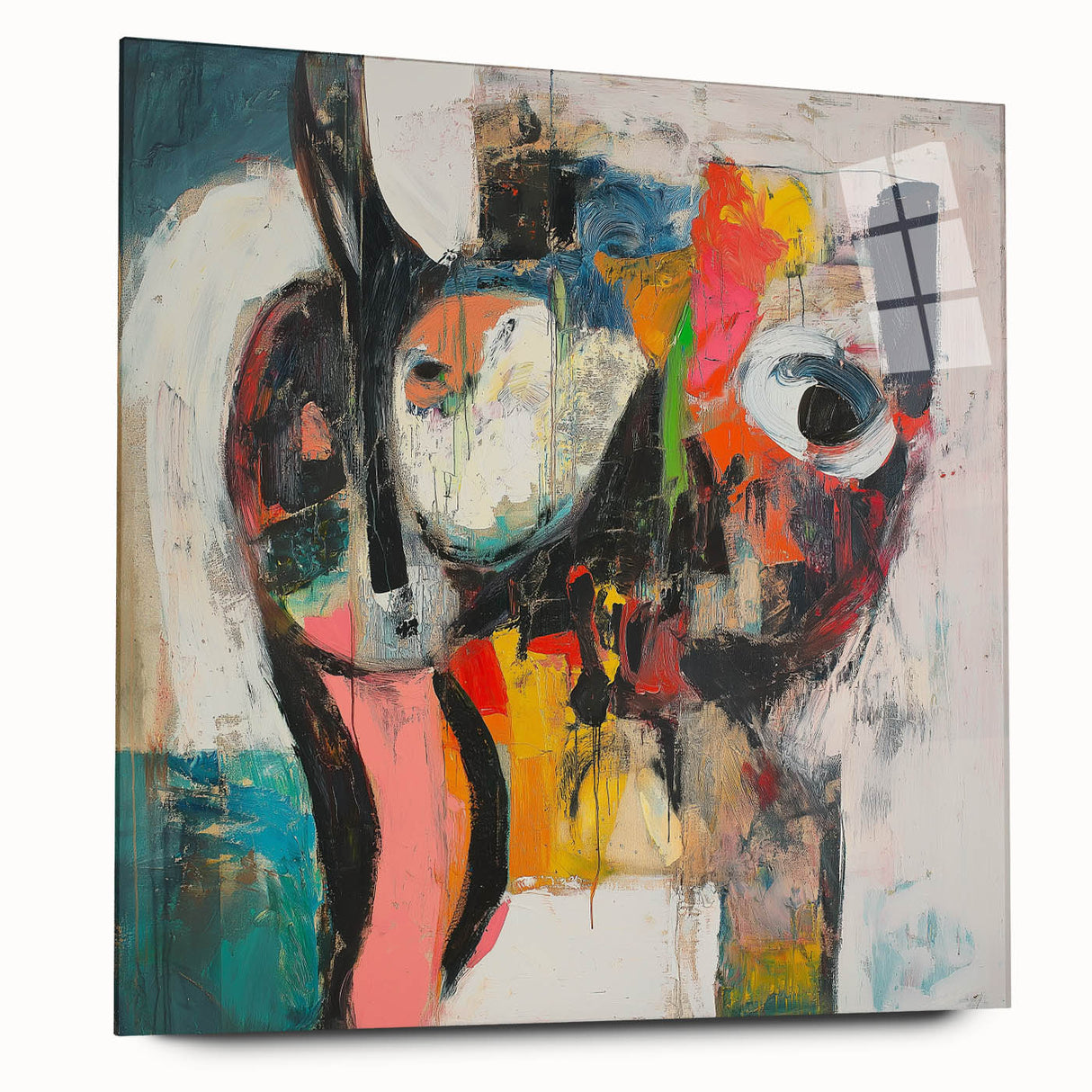 Large Abstract Expressionist Wall Art – Modern Colorful Canvas Print