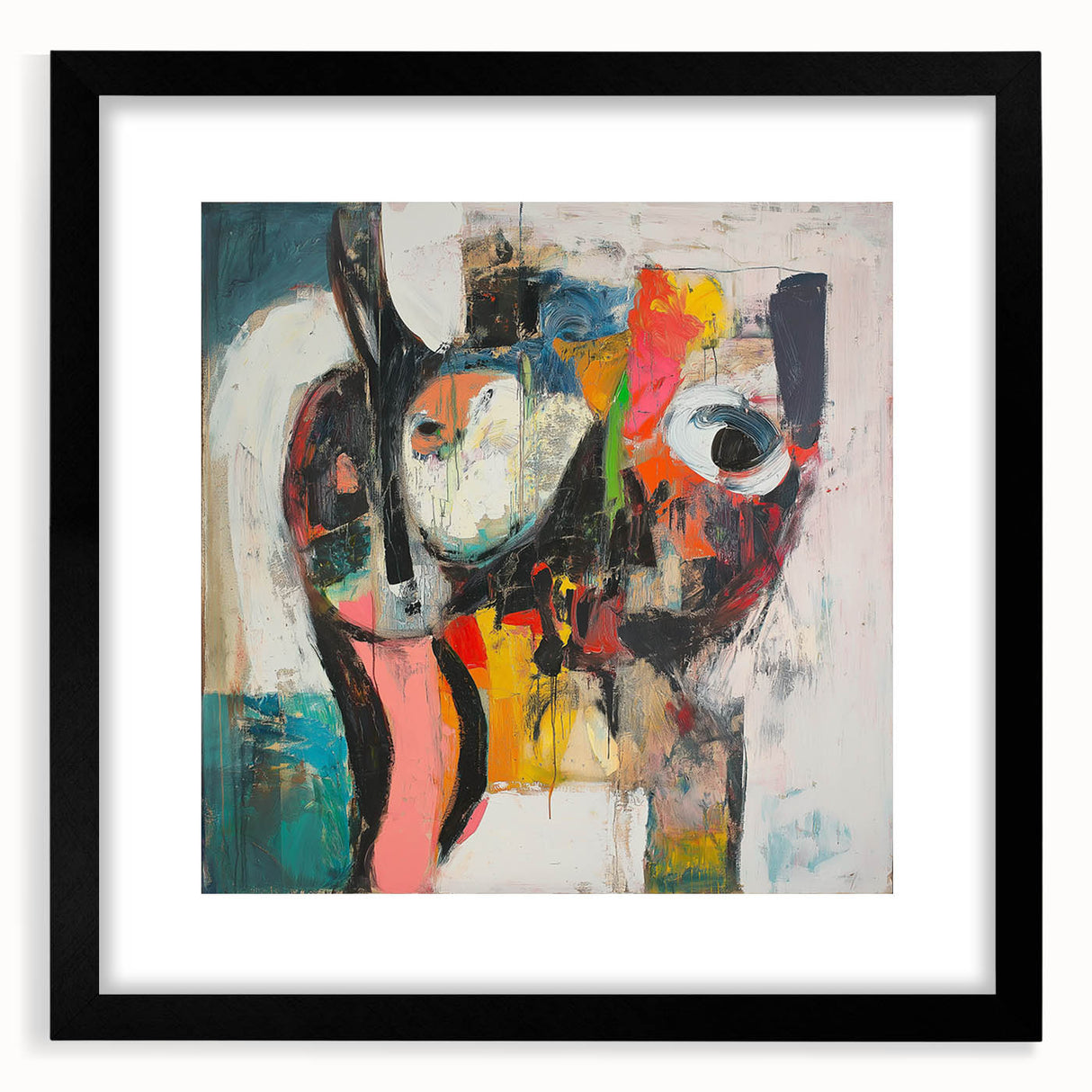 Large Abstract Expressionist Wall Art – Modern Colorful Canvas Print
