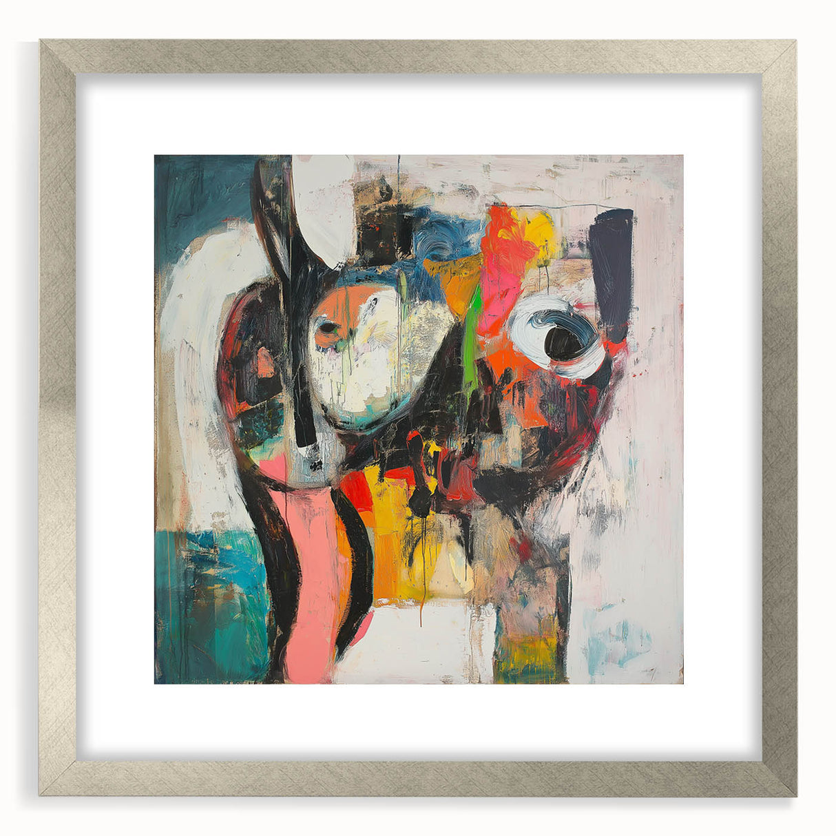 Large Abstract Expressionist Wall Art – Modern Colorful Canvas Print