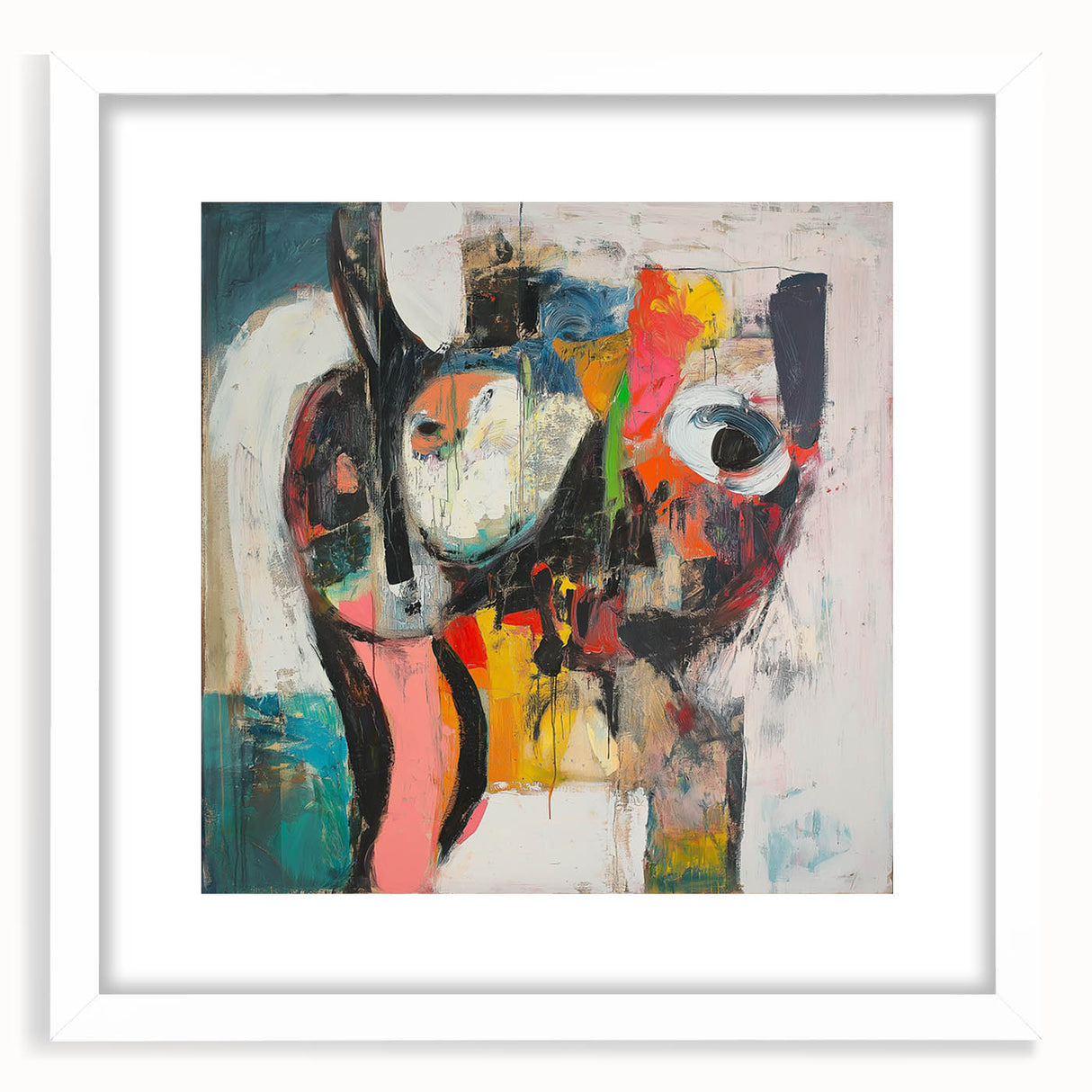 Large Abstract Expressionist Wall Art – Modern Colorful Canvas Print