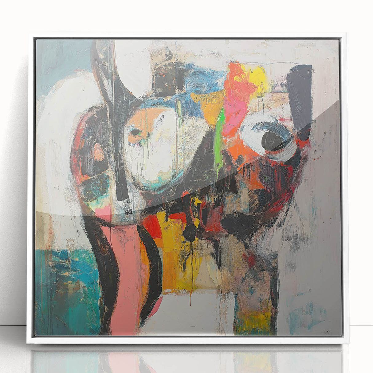 Large Abstract Expressionist Wall Art – Modern Colorful Canvas Print