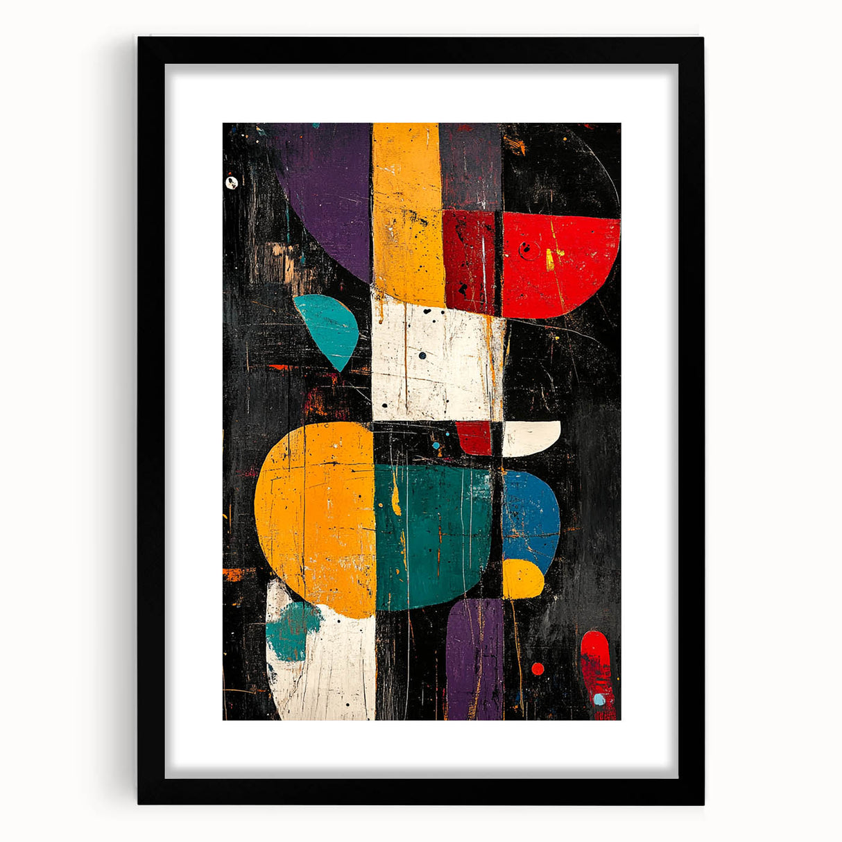 Modern Abstract Expressionist Wall Art – Geometric Canvas Print