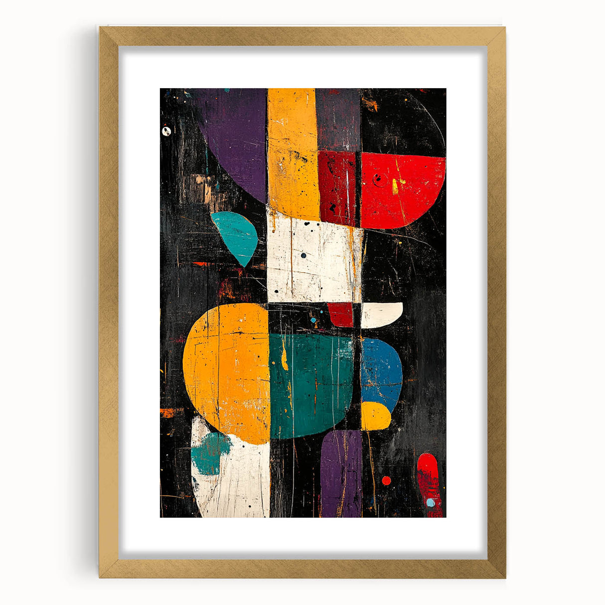 Modern Abstract Expressionist Wall Art – Geometric Canvas Print