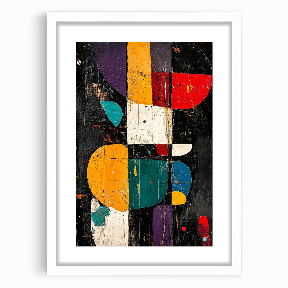 Modern Abstract Expressionist Wall Art – Geometric Canvas Print