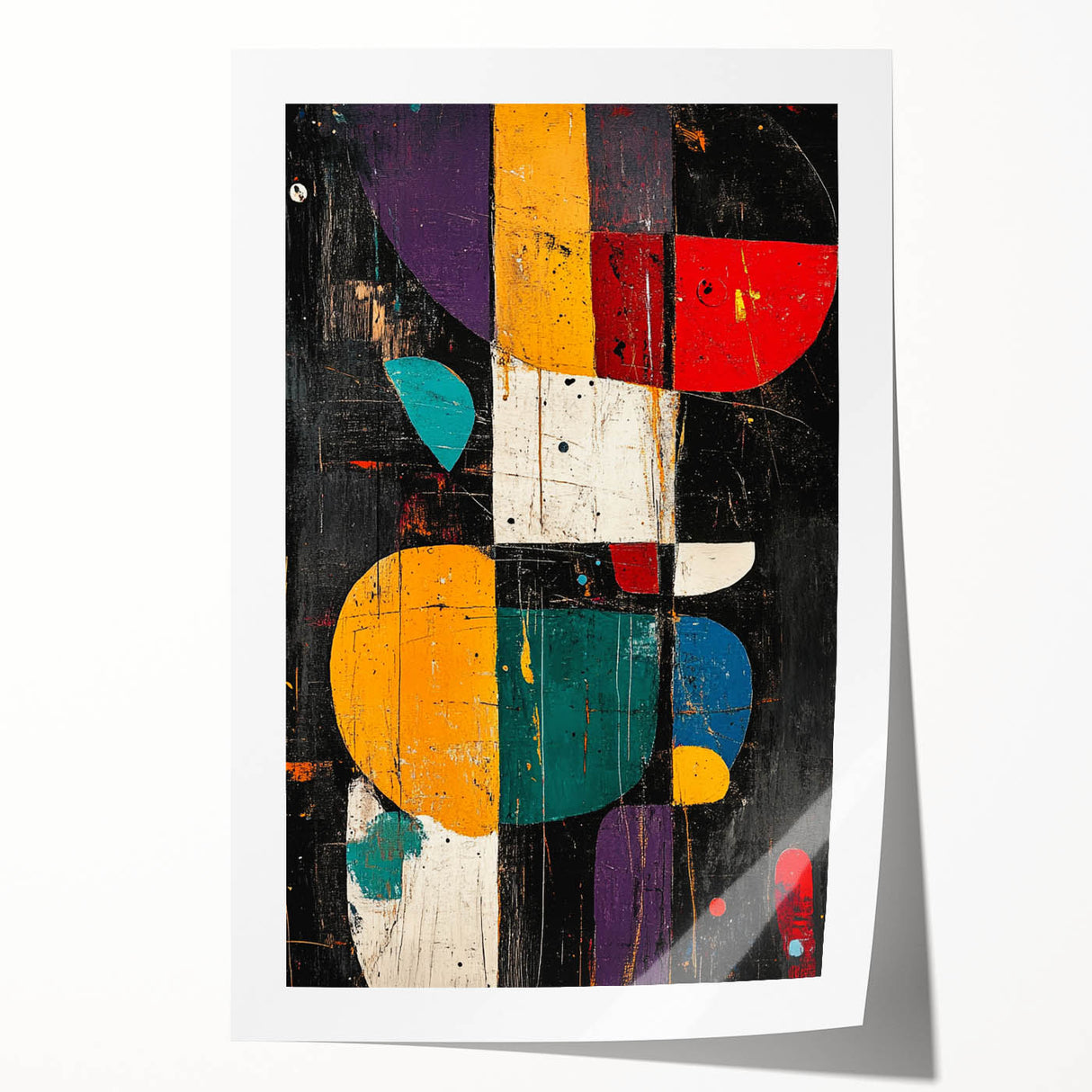 Modern Abstract Expressionist Wall Art – Geometric Canvas Print