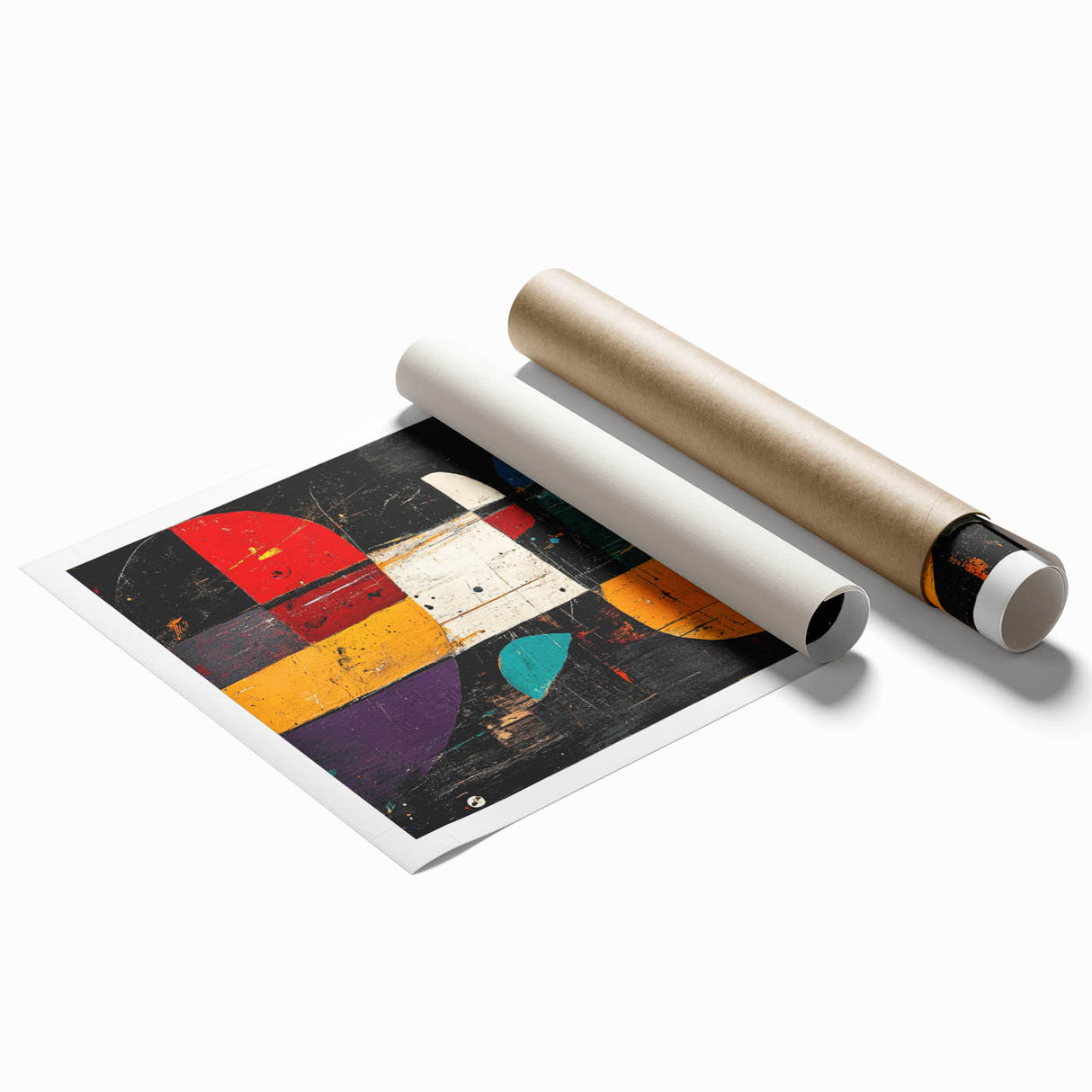 Modern Abstract Expressionist Wall Art – Geometric Canvas Print