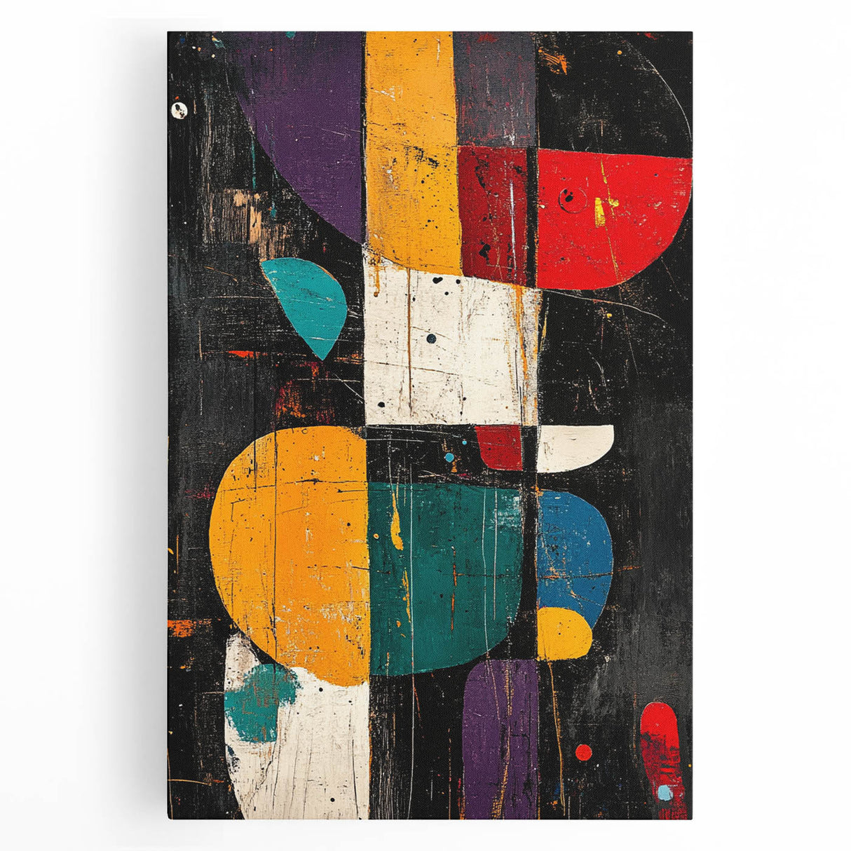 Modern Abstract Expressionist Wall Art – Geometric Canvas Print