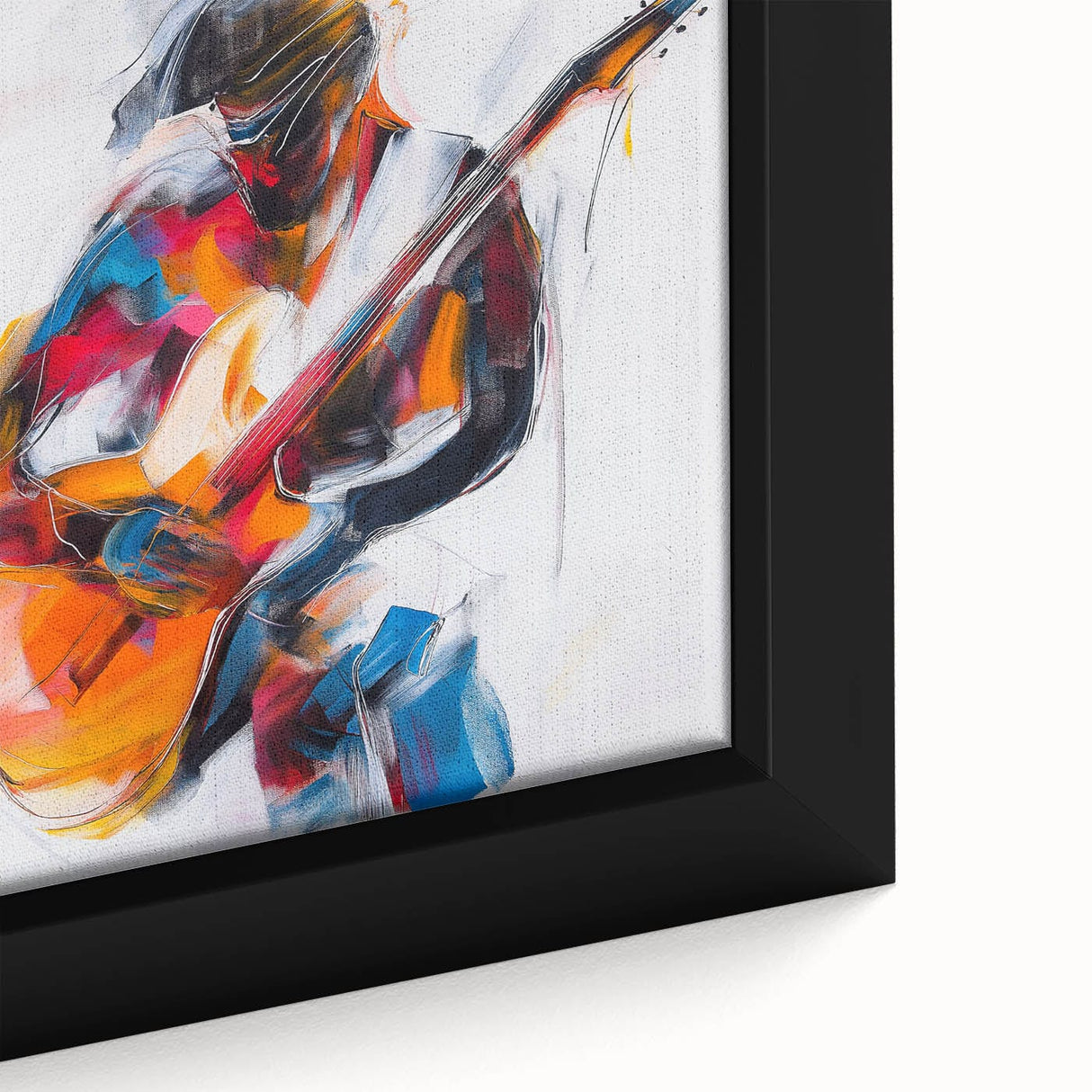 Colorful Abstract Figurative Wall Art – Expressive Guitarist Painting