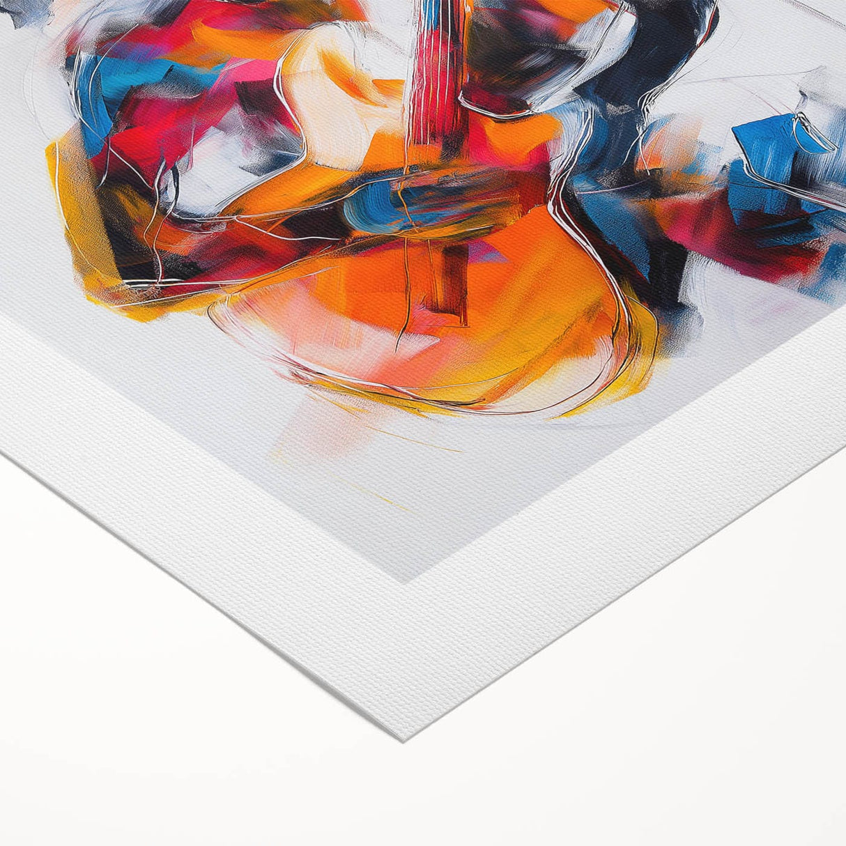 Colorful Abstract Figurative Wall Art – Expressive Guitarist Painting
