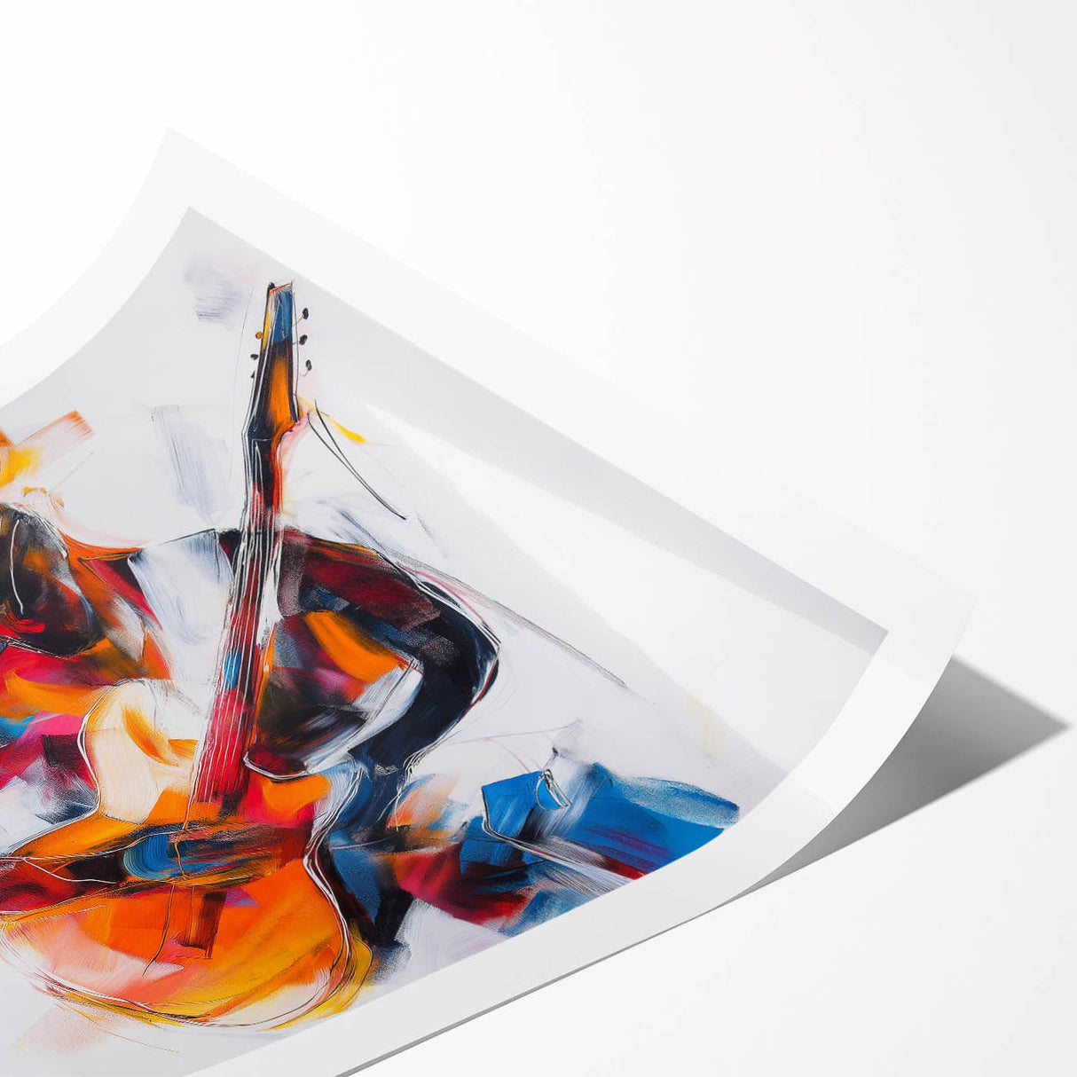 Colorful Abstract Figurative Wall Art – Expressive Guitarist Painting