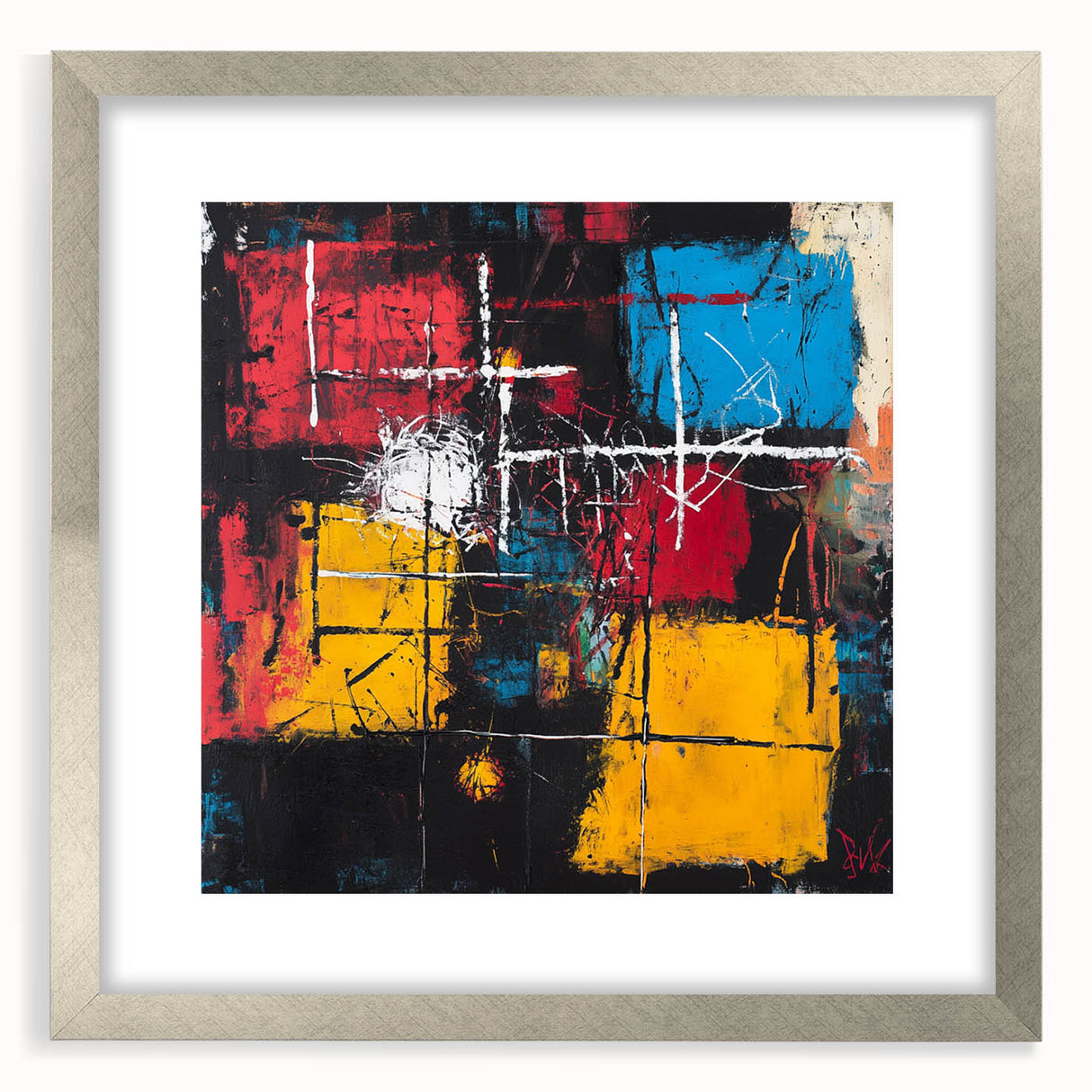 Bold Abstract Expressionist Wall Art – Geometric Modern Canvas