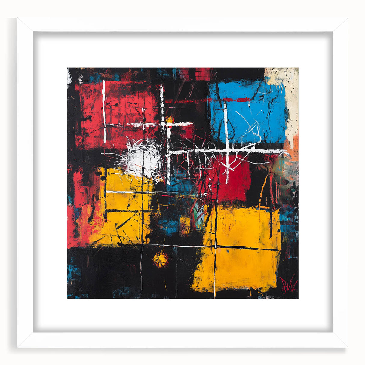 Bold Abstract Expressionist Wall Art – Geometric Modern Canvas