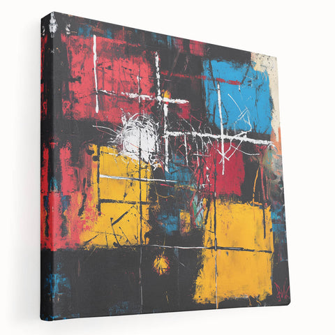 Bold Abstract Expressionist Wall Art – Geometric Modern Canvas