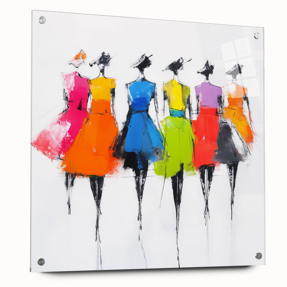 Colorful Abstract Figurative Wall Art – Chic Fashion-Inspired Painting