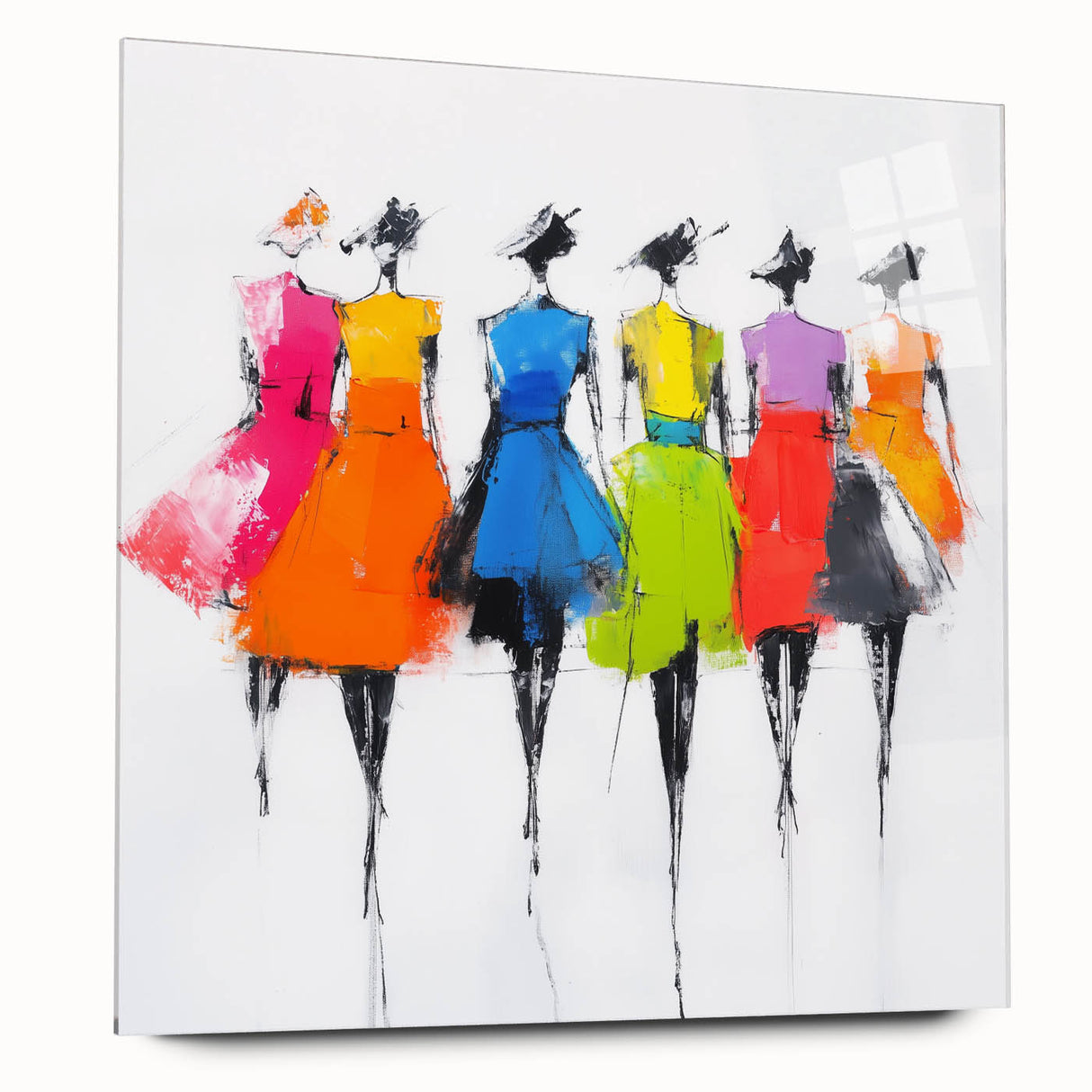 Colorful Abstract Figurative Wall Art – Chic Fashion-Inspired Painting