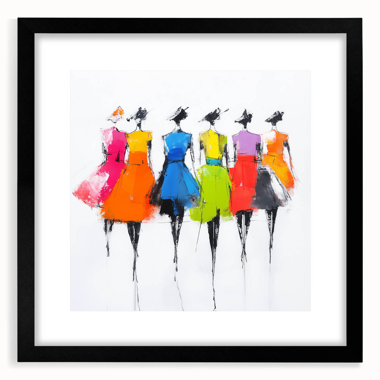 Colorful Abstract Figurative Wall Art – Chic Fashion-Inspired Painting