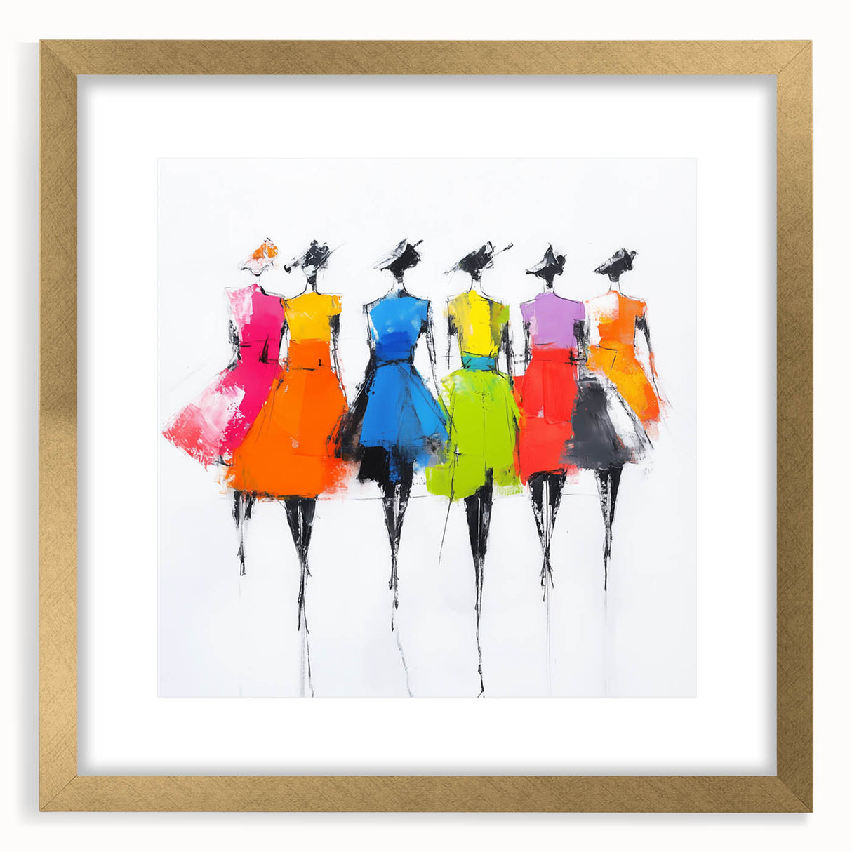 Colorful Abstract Figurative Wall Art – Chic Fashion-Inspired Painting