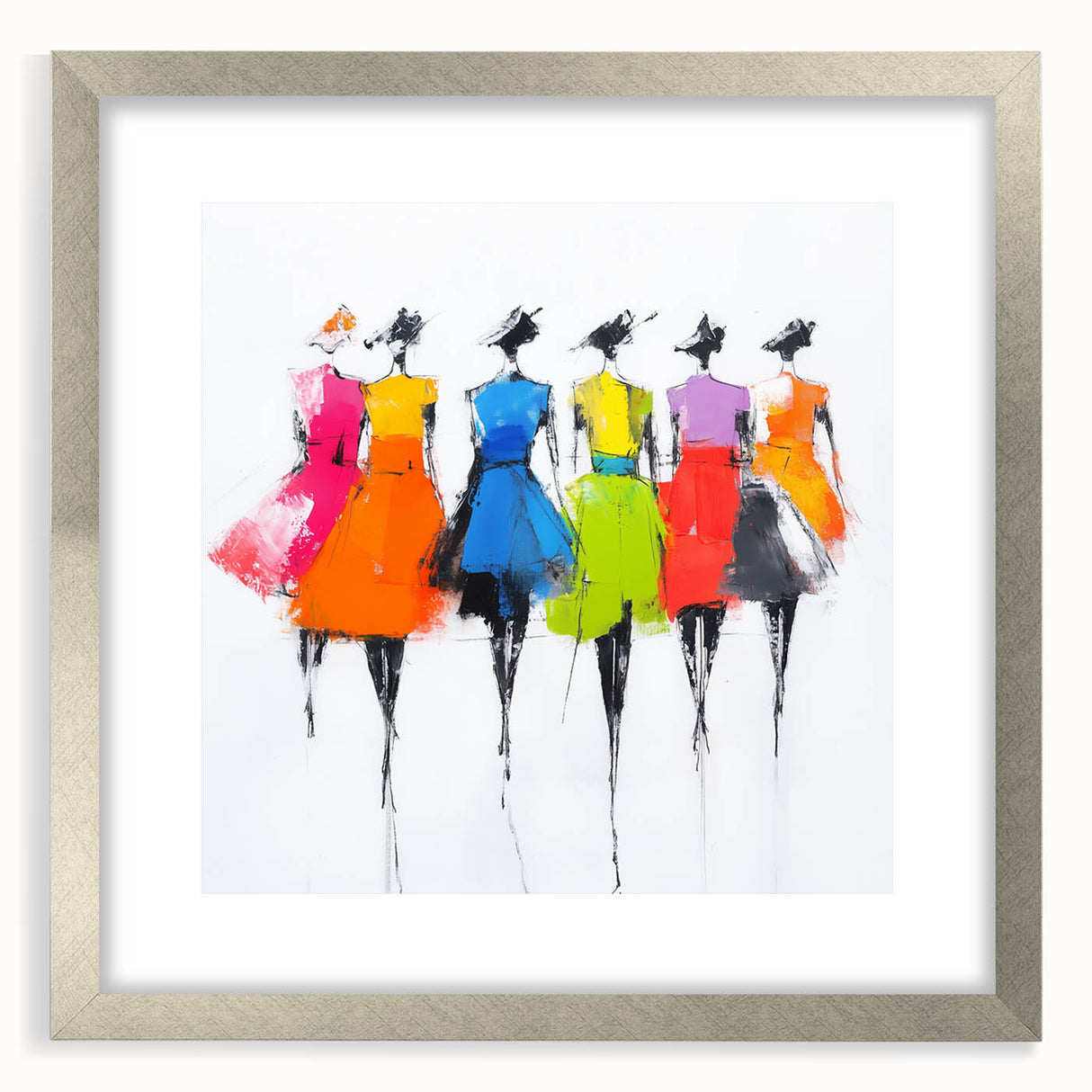 Colorful Abstract Figurative Wall Art – Chic Fashion-Inspired Painting