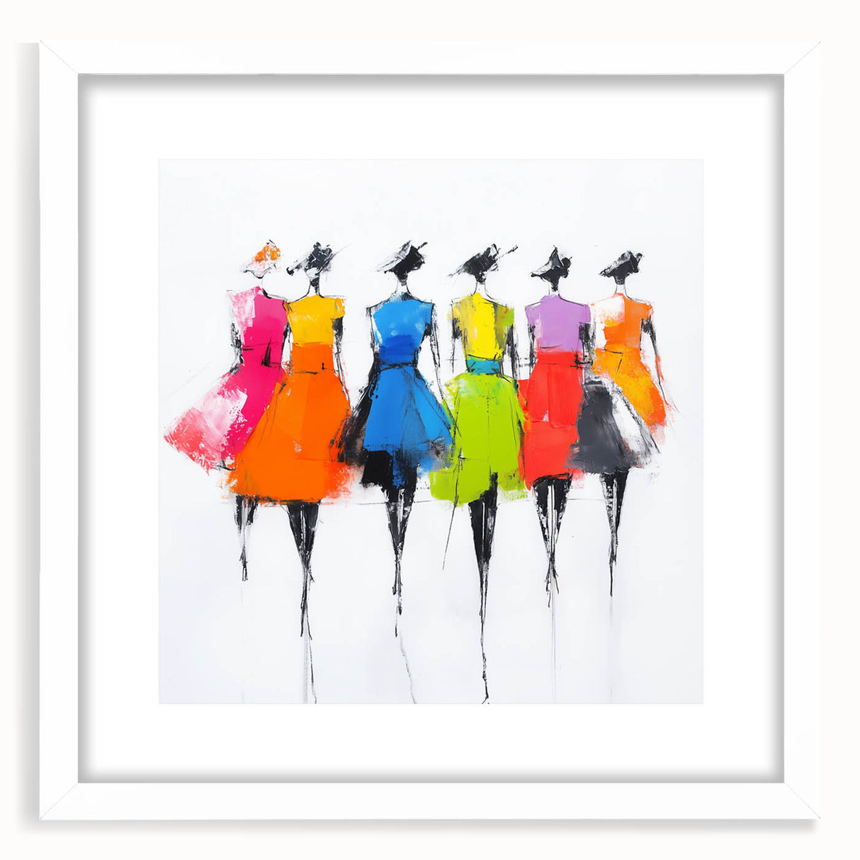 Colorful Abstract Figurative Wall Art – Chic Fashion-Inspired Painting