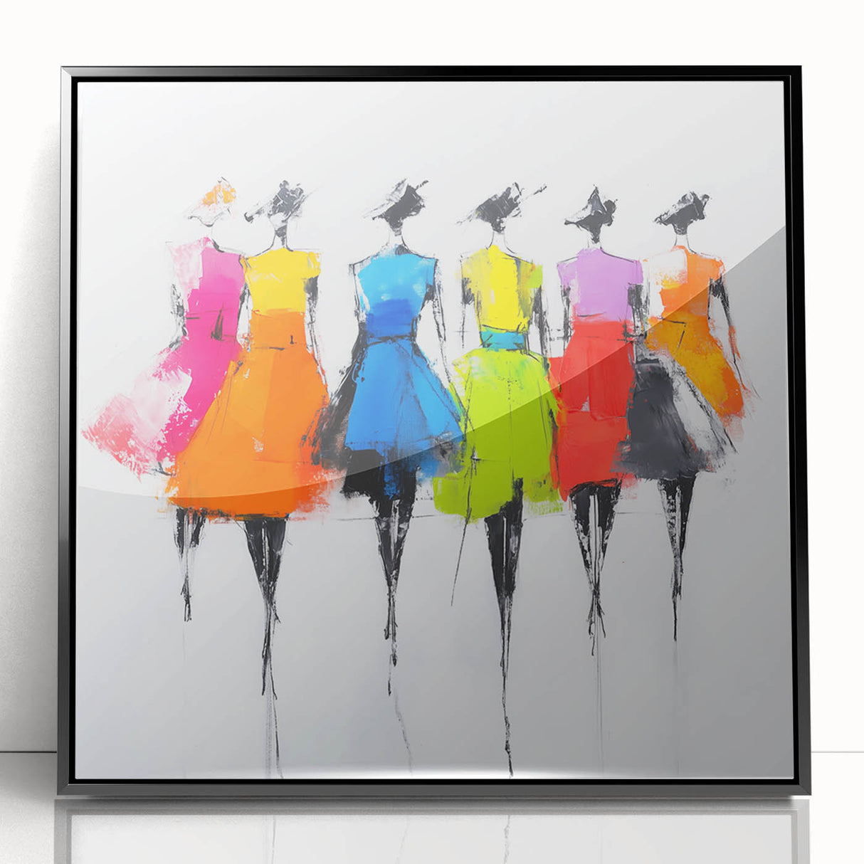 Colorful Abstract Figurative Wall Art – Chic Fashion-Inspired Painting