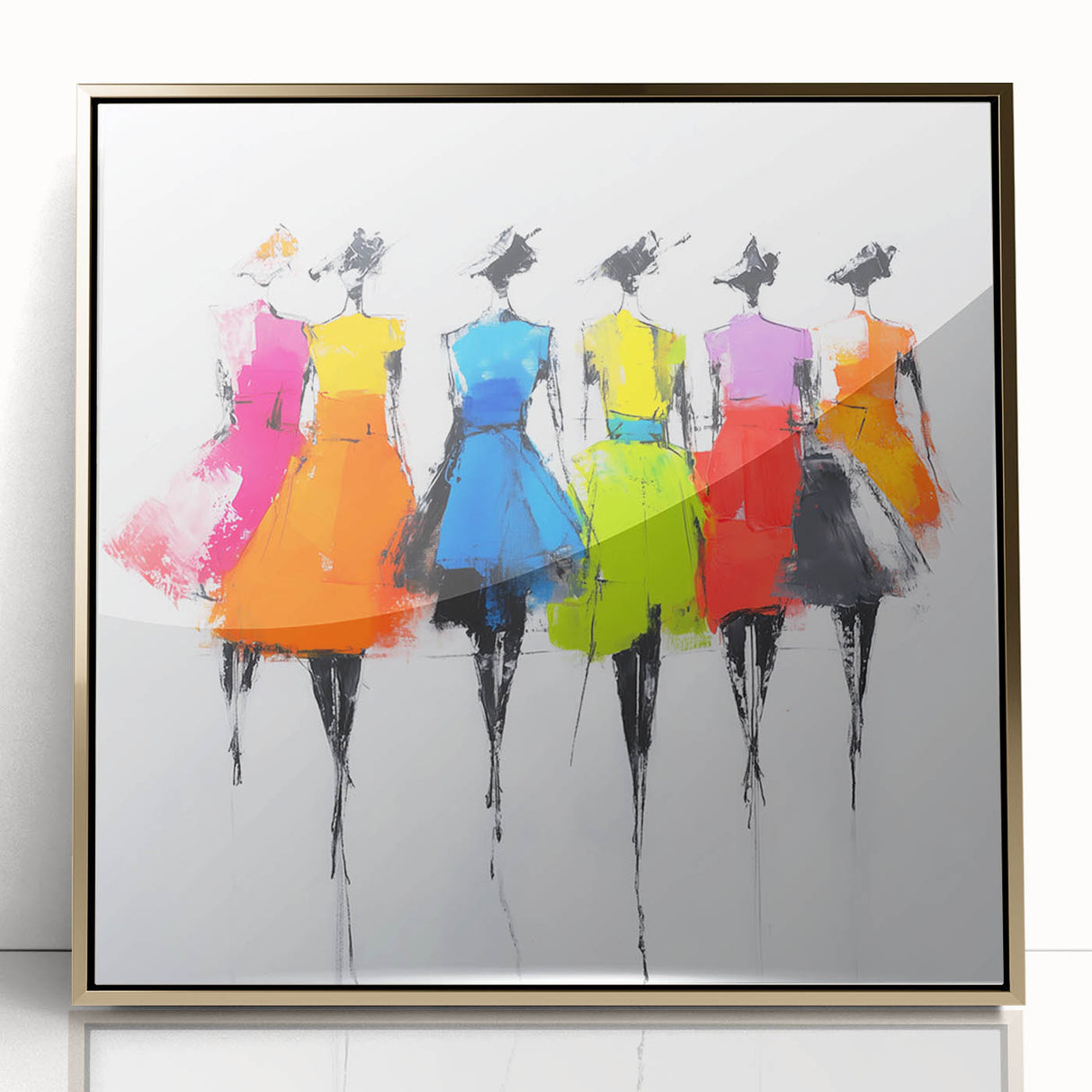 Colorful Abstract Figurative Wall Art – Chic Fashion-Inspired Painting