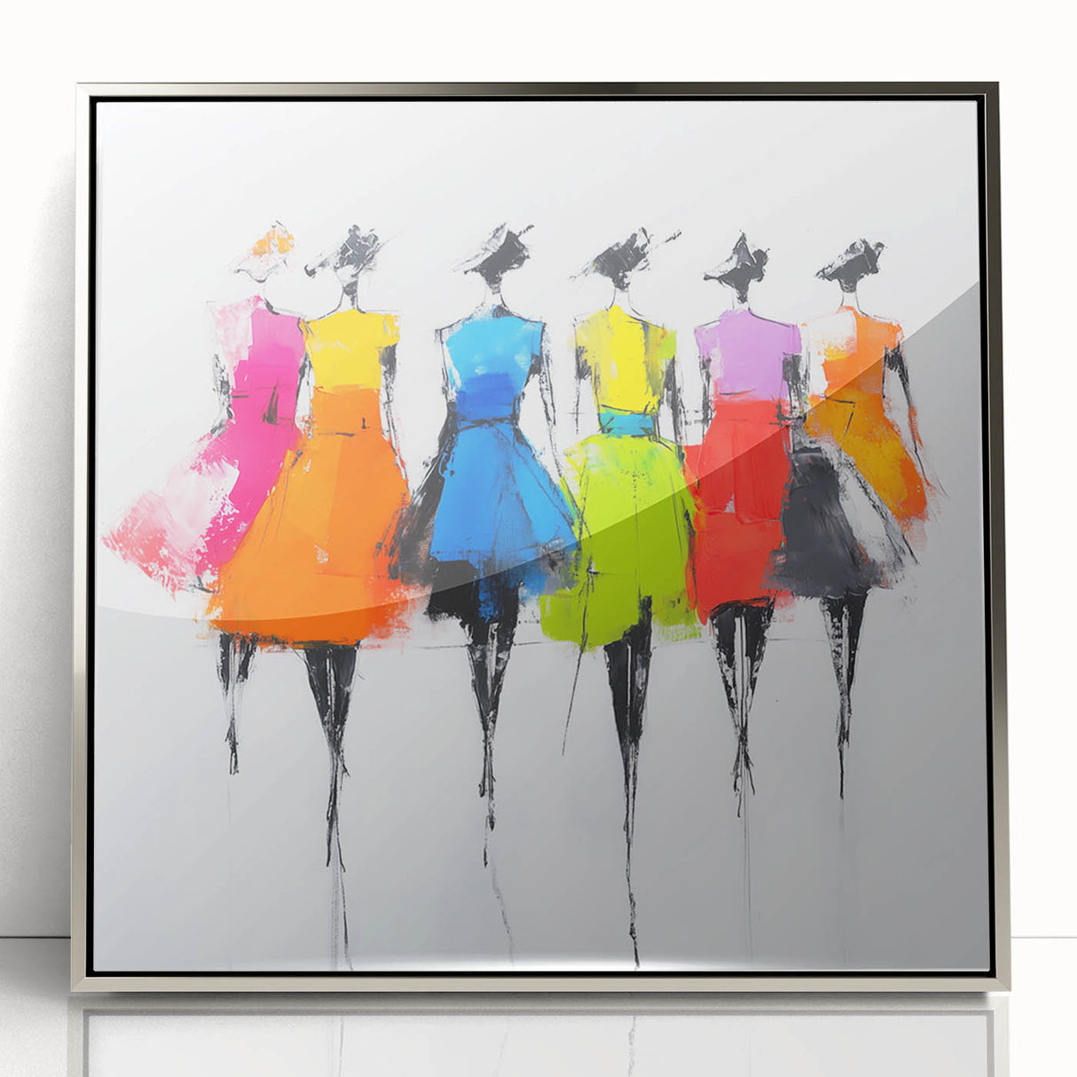 Colorful Abstract Figurative Wall Art – Chic Fashion-Inspired Painting