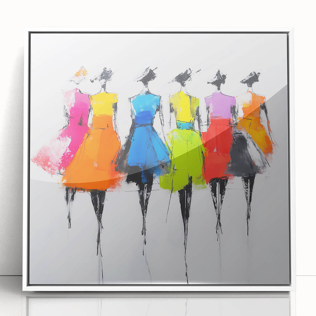 Colorful Abstract Figurative Wall Art – Chic Fashion-Inspired Painting