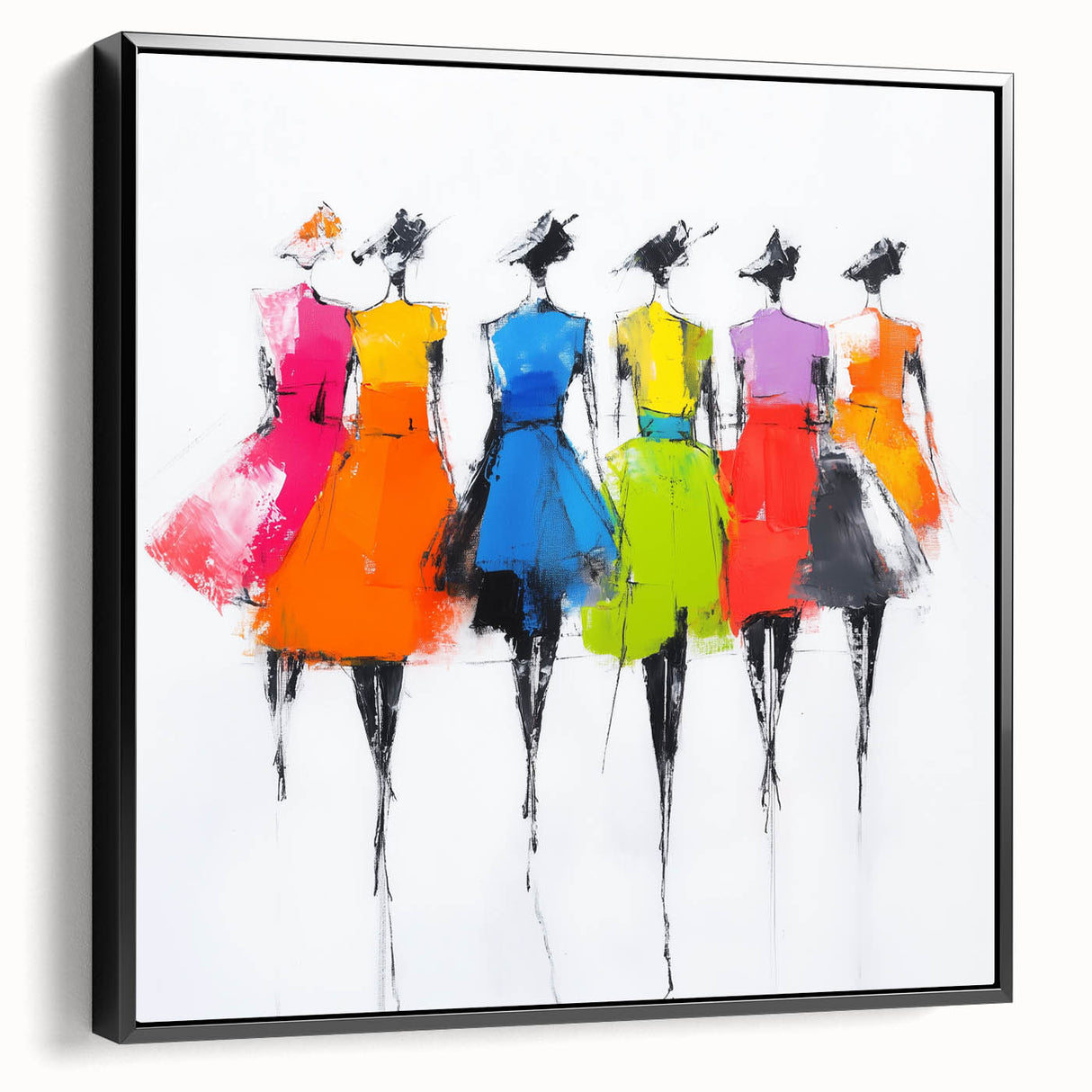 Colorful Abstract Figurative Wall Art – Chic Fashion-Inspired Painting