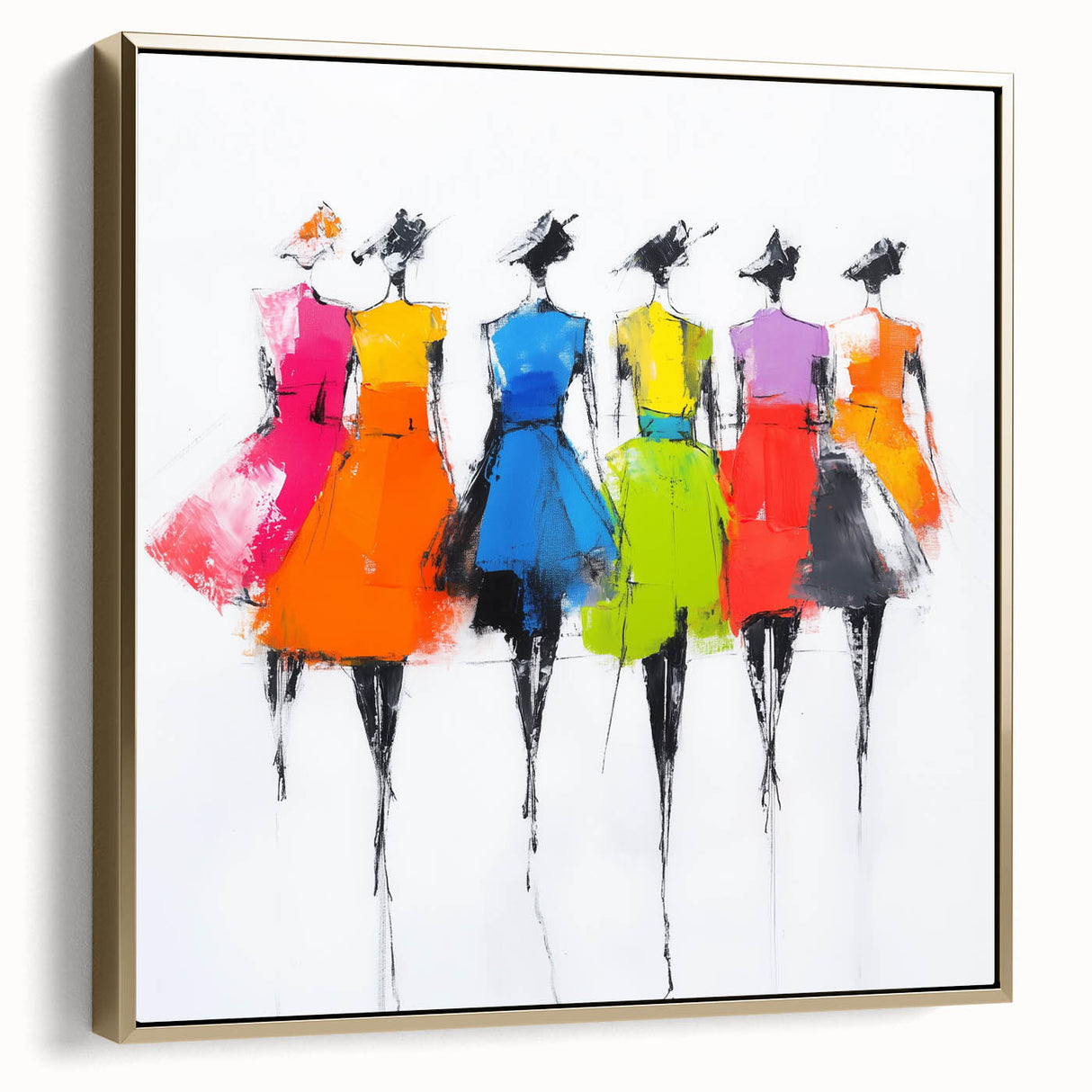 Colorful Abstract Figurative Wall Art – Chic Fashion-Inspired Painting