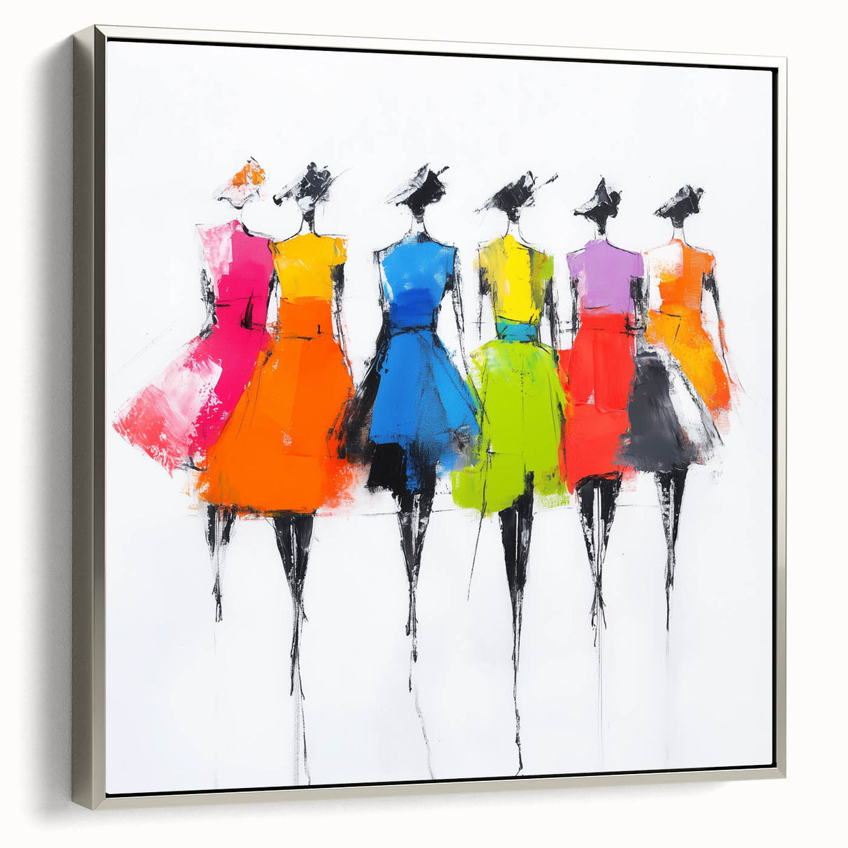 Colorful Abstract Figurative Wall Art – Chic Fashion-Inspired Painting