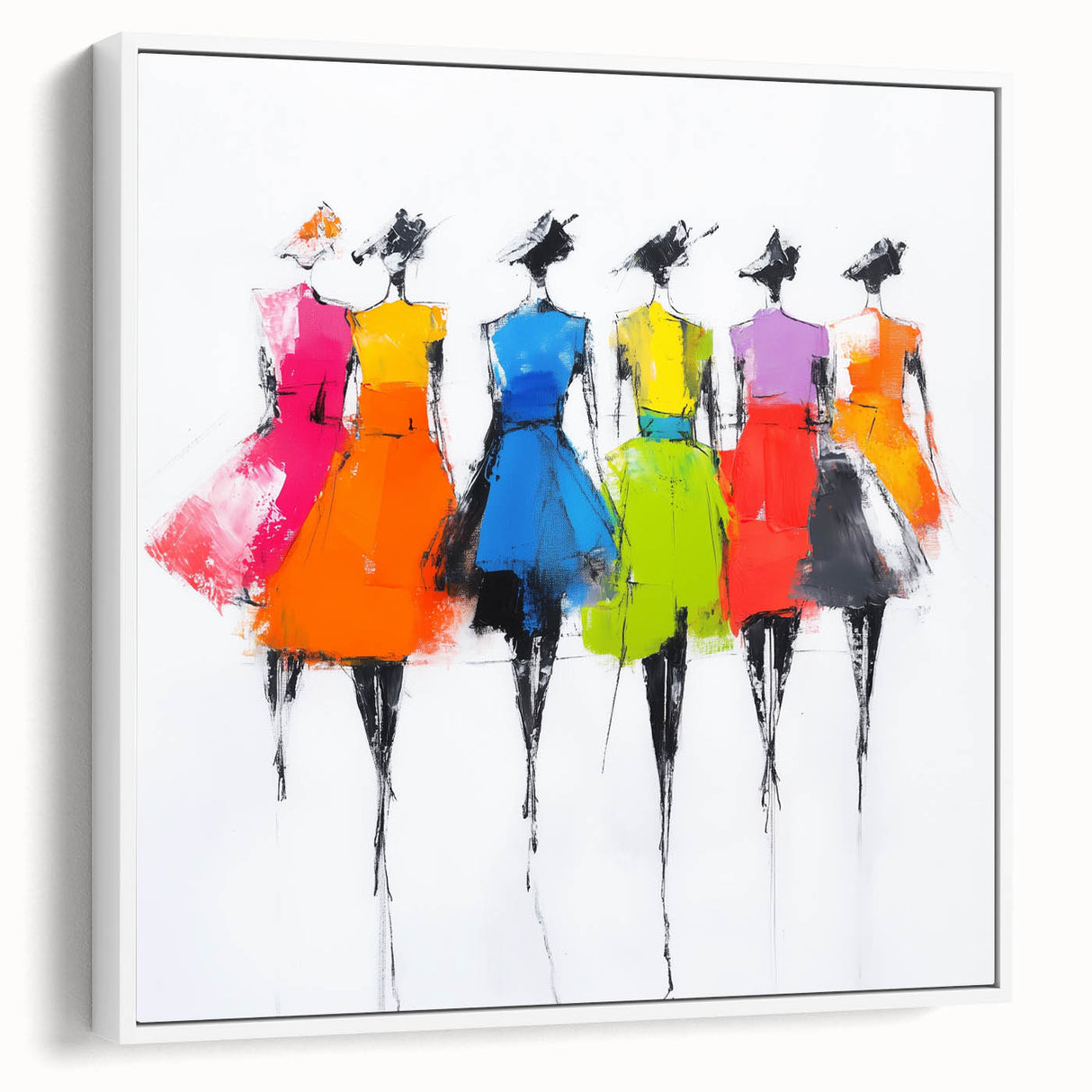 Colorful Abstract Figurative Wall Art – Chic Fashion-Inspired Painting