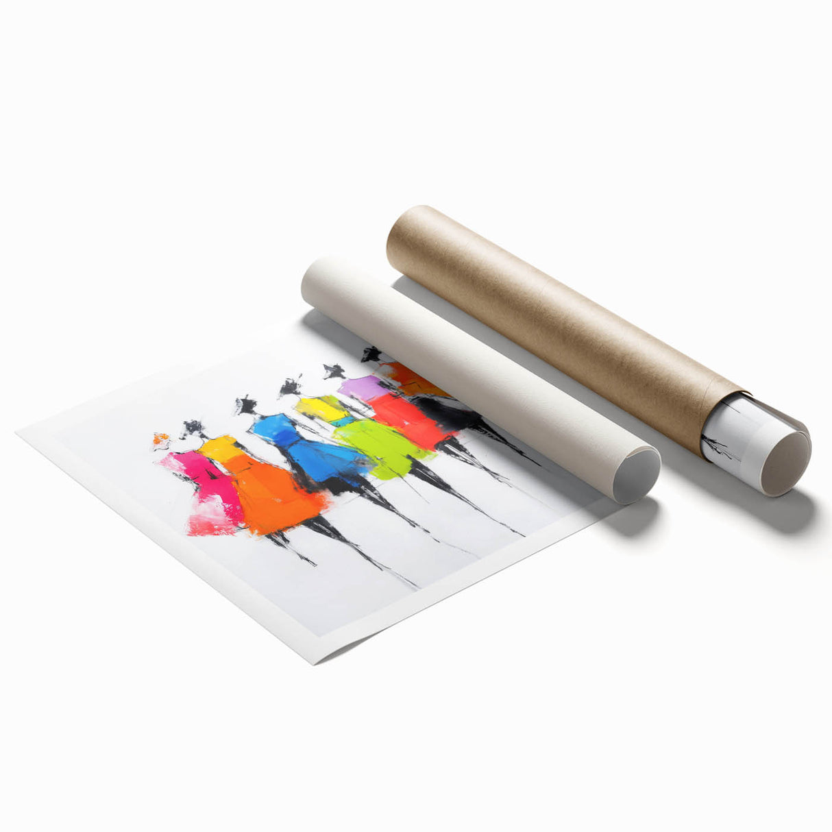 Colorful Abstract Figurative Wall Art – Chic Fashion-Inspired Painting