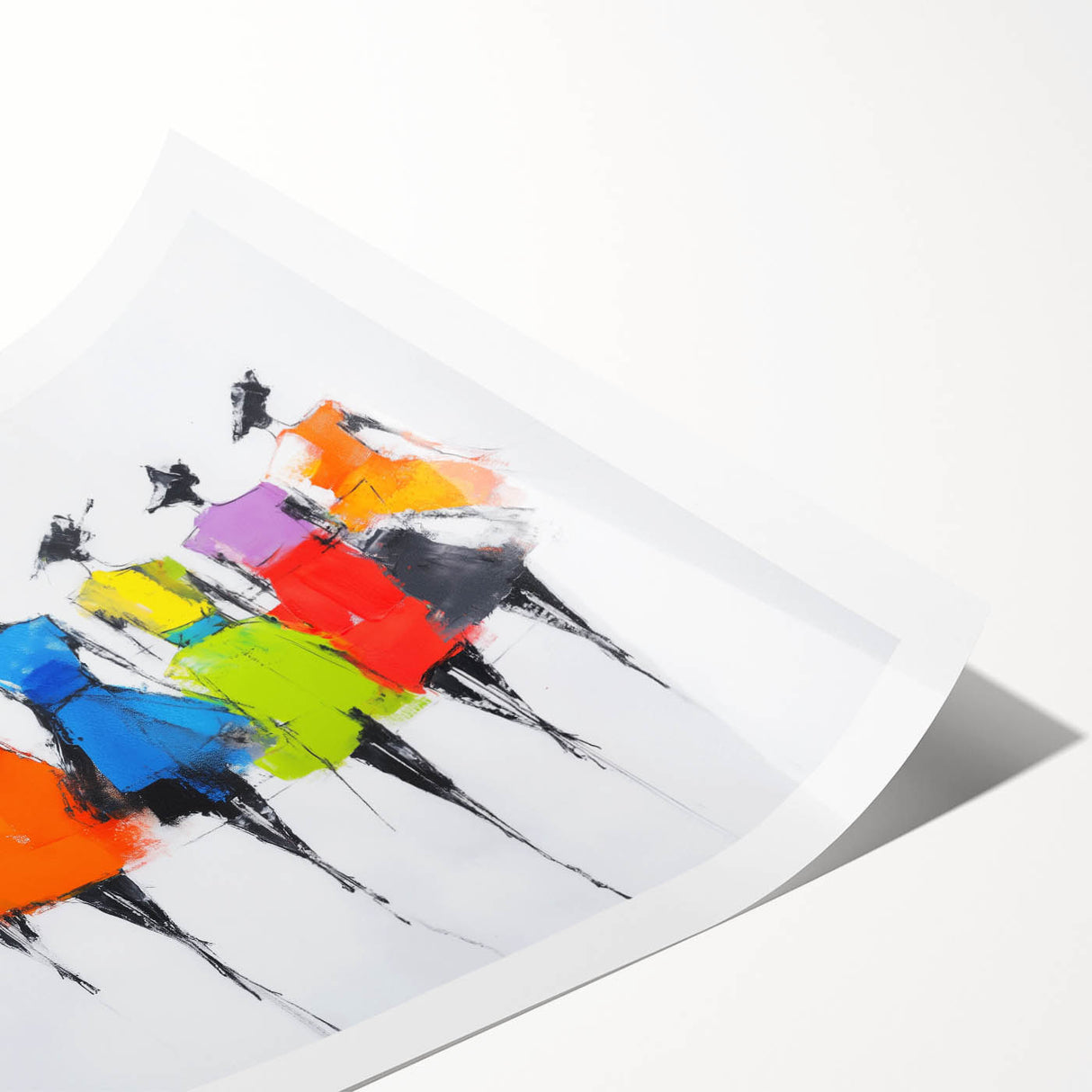 Colorful Abstract Figurative Wall Art – Chic Fashion-Inspired Painting