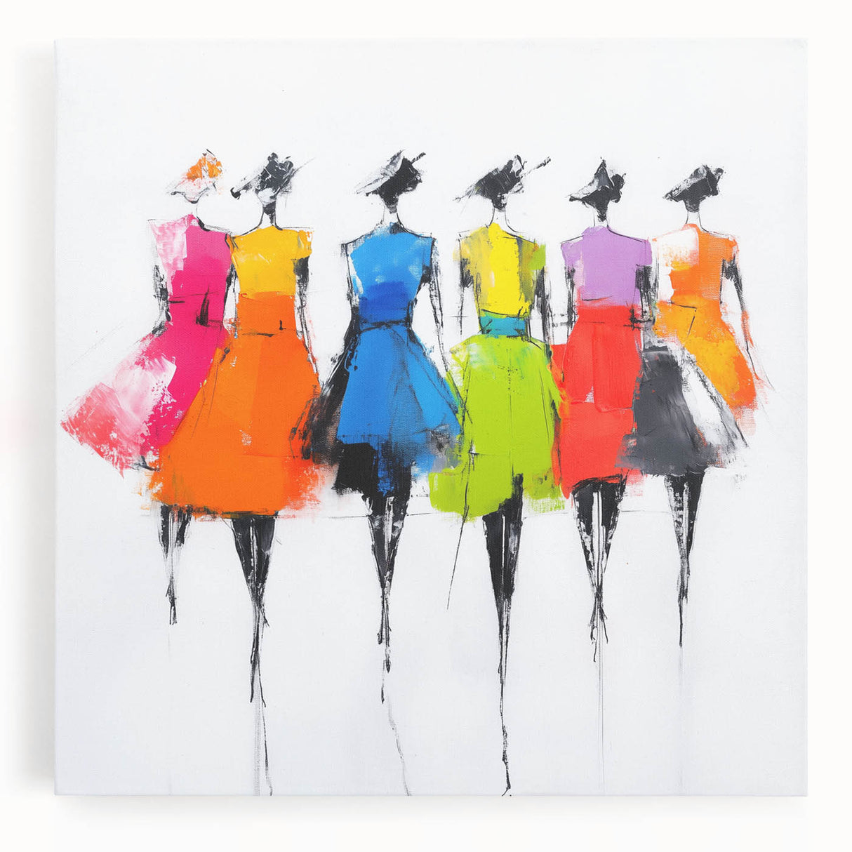Colorful Abstract Figurative Wall Art – Chic Fashion-Inspired Painting