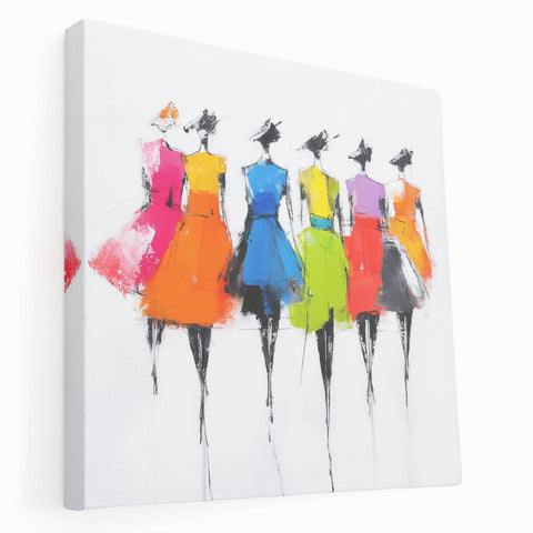 Colorful Abstract Figurative Wall Art – Chic Fashion-Inspired Painting