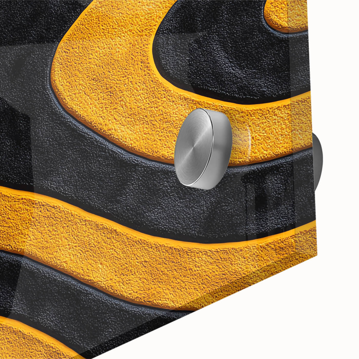 Bold Black and Yellow Abstract Wall Art – Modern Wave Illustration