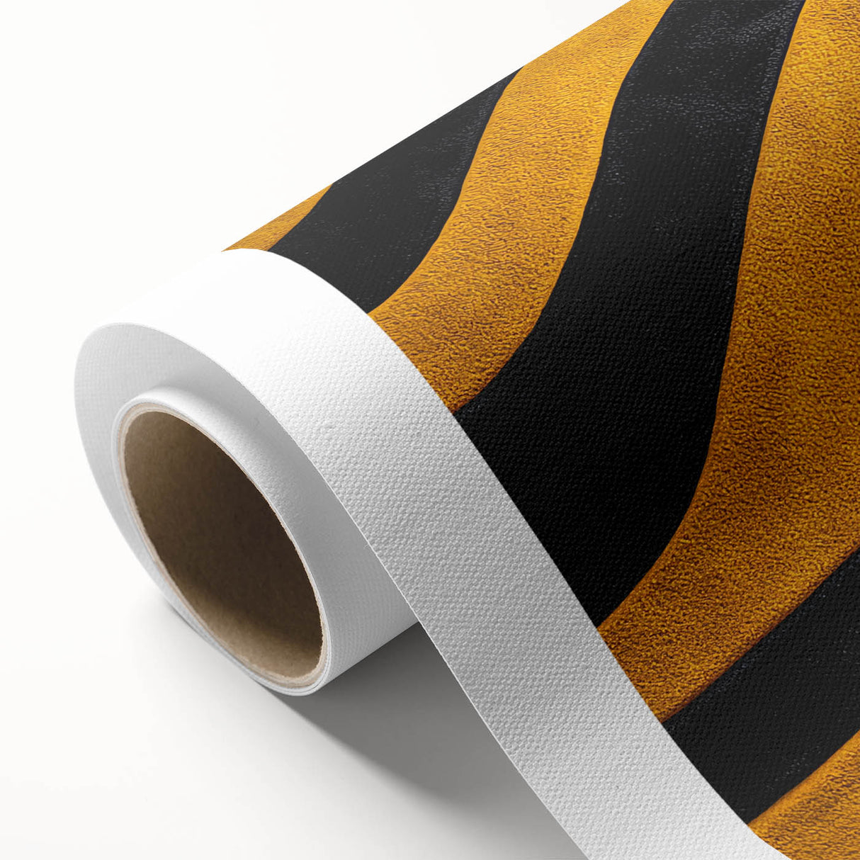 Bold Black and Yellow Abstract Wall Art – Modern Wave Illustration